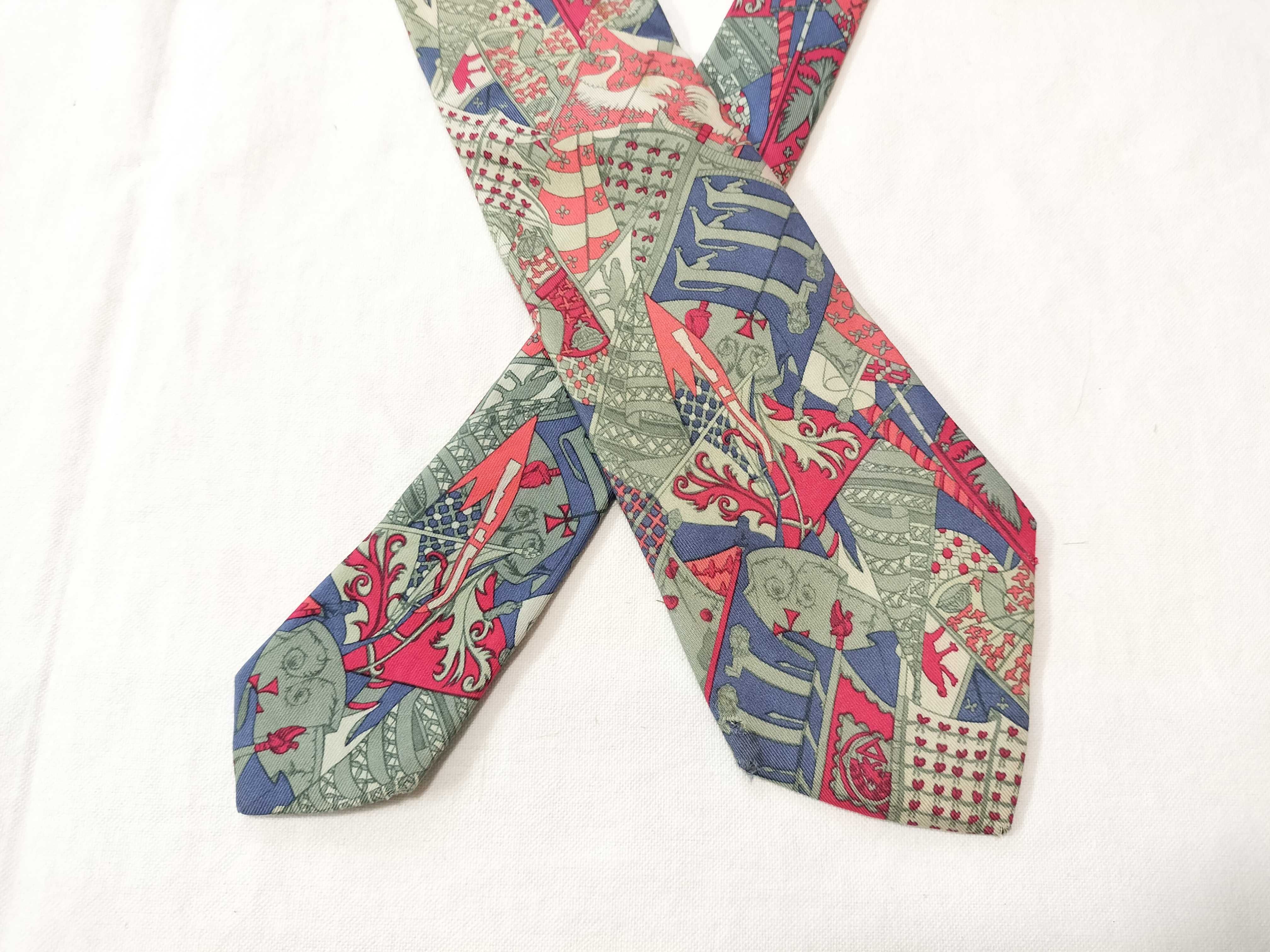A Collection of Designer Silk Neckties including Hermes, Ferragamo, Versace, and Fendi