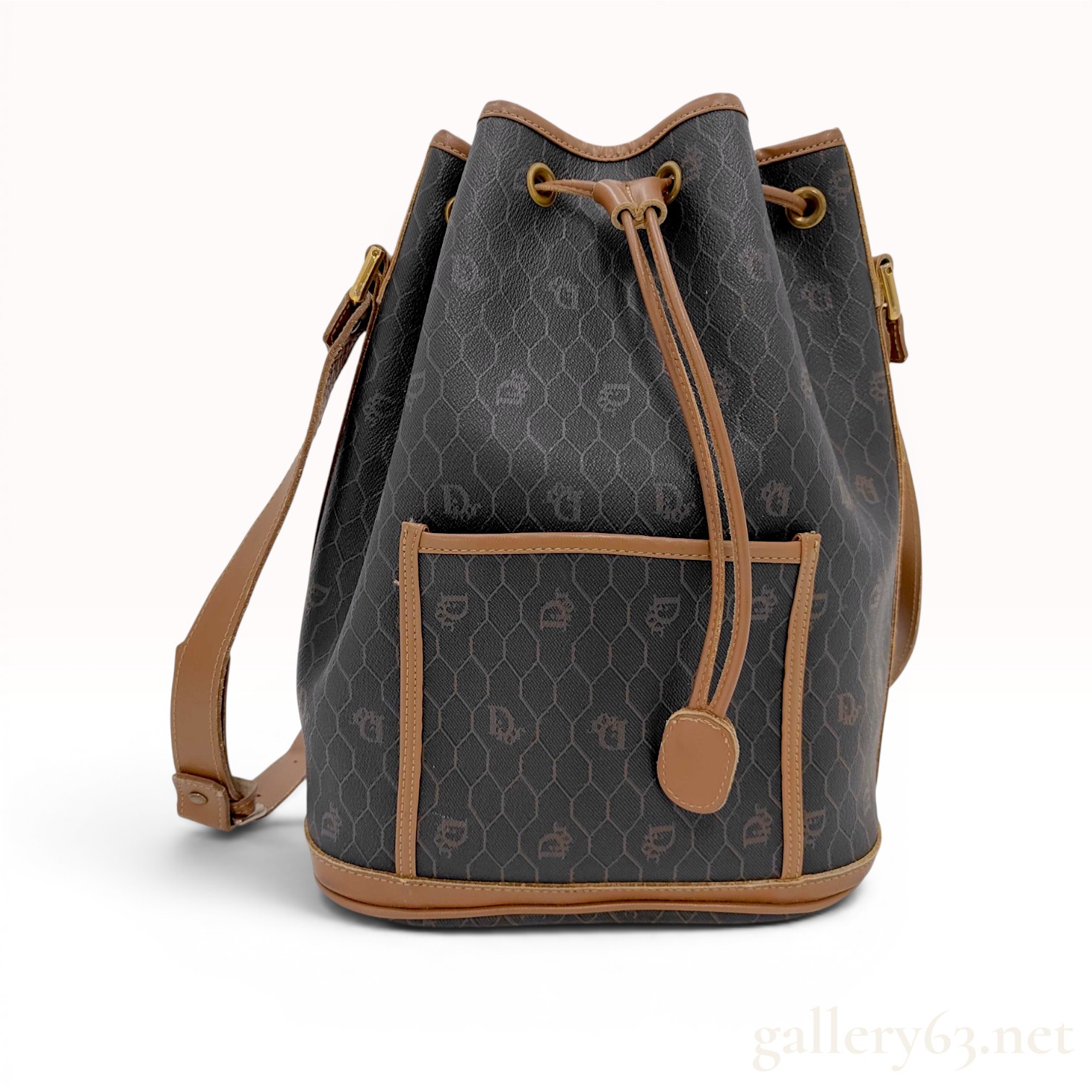 Christian Dior Honeycomb Monogram Coated Canvas Bucket Bag