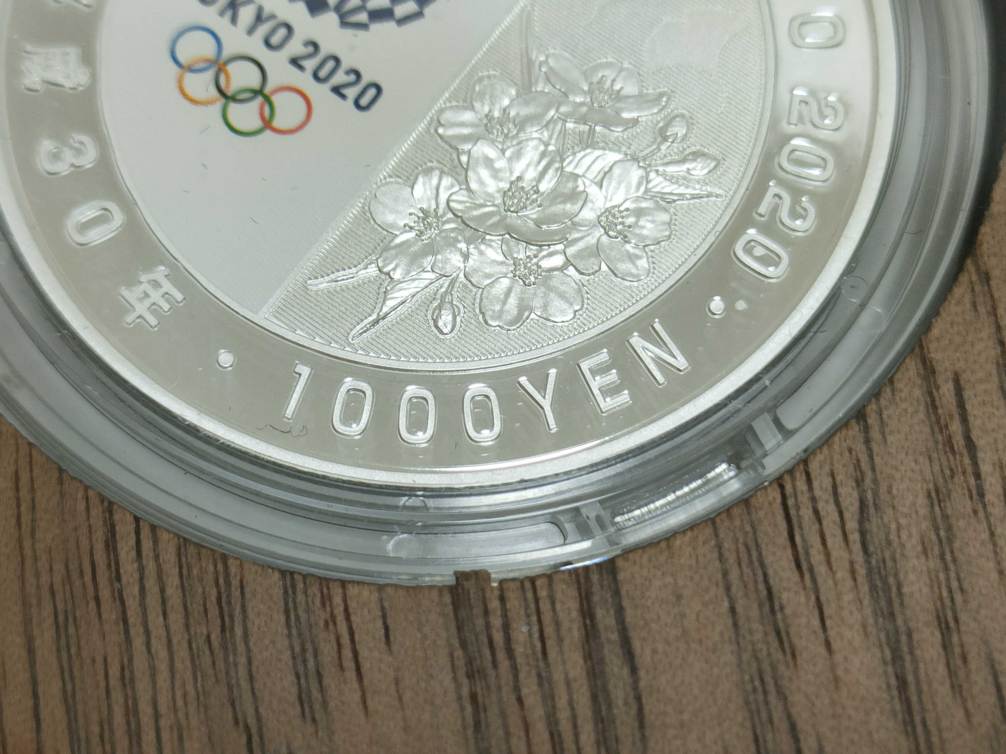 JP 2020 Tokyo Olympics Aquatics 1,000 Yen Silver Proof Coin, 2018 w/Box