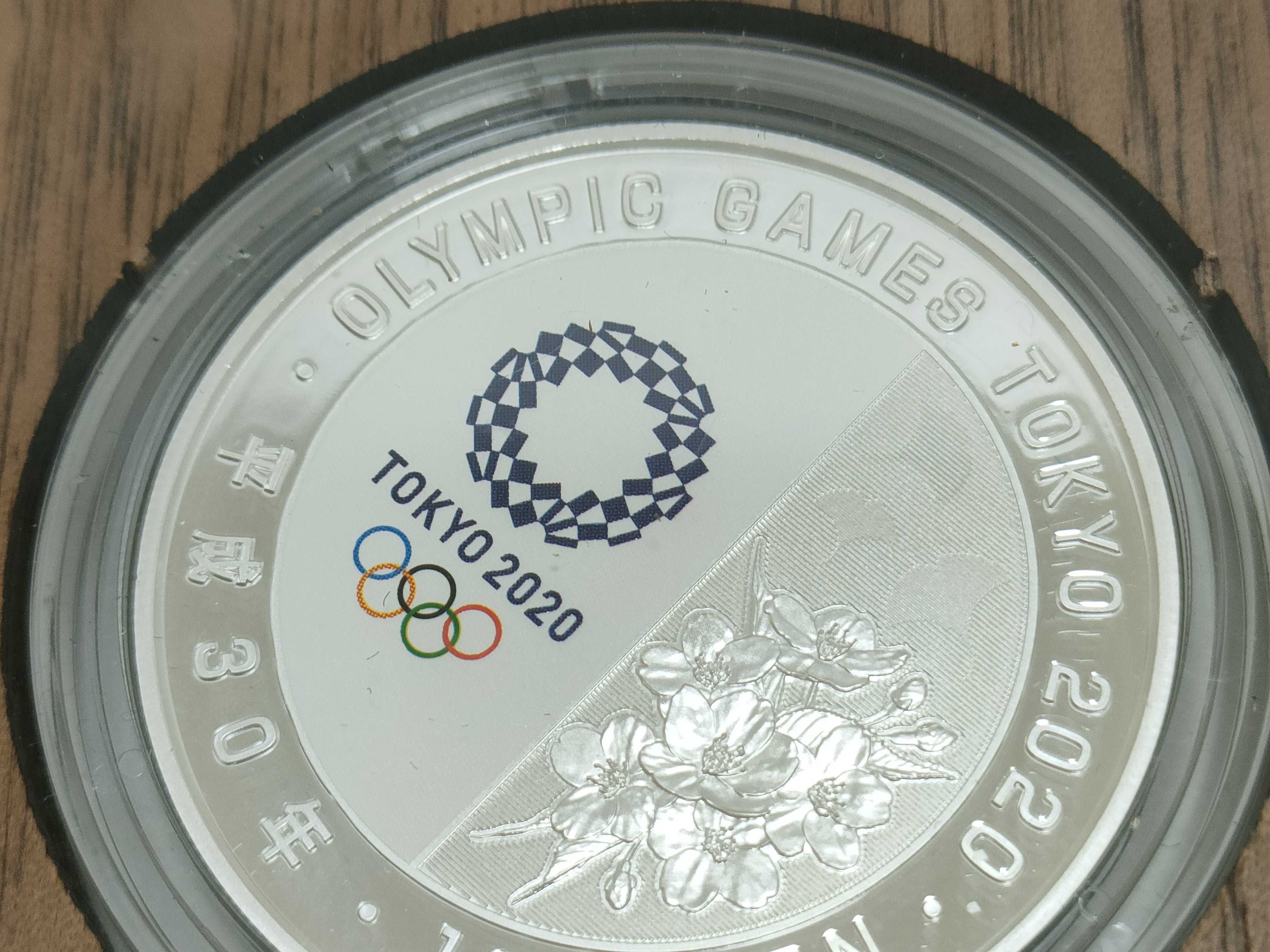 JP 2020 Tokyo Olympics Aquatics 1,000 Yen Silver Proof Coin, 2018 w/Box