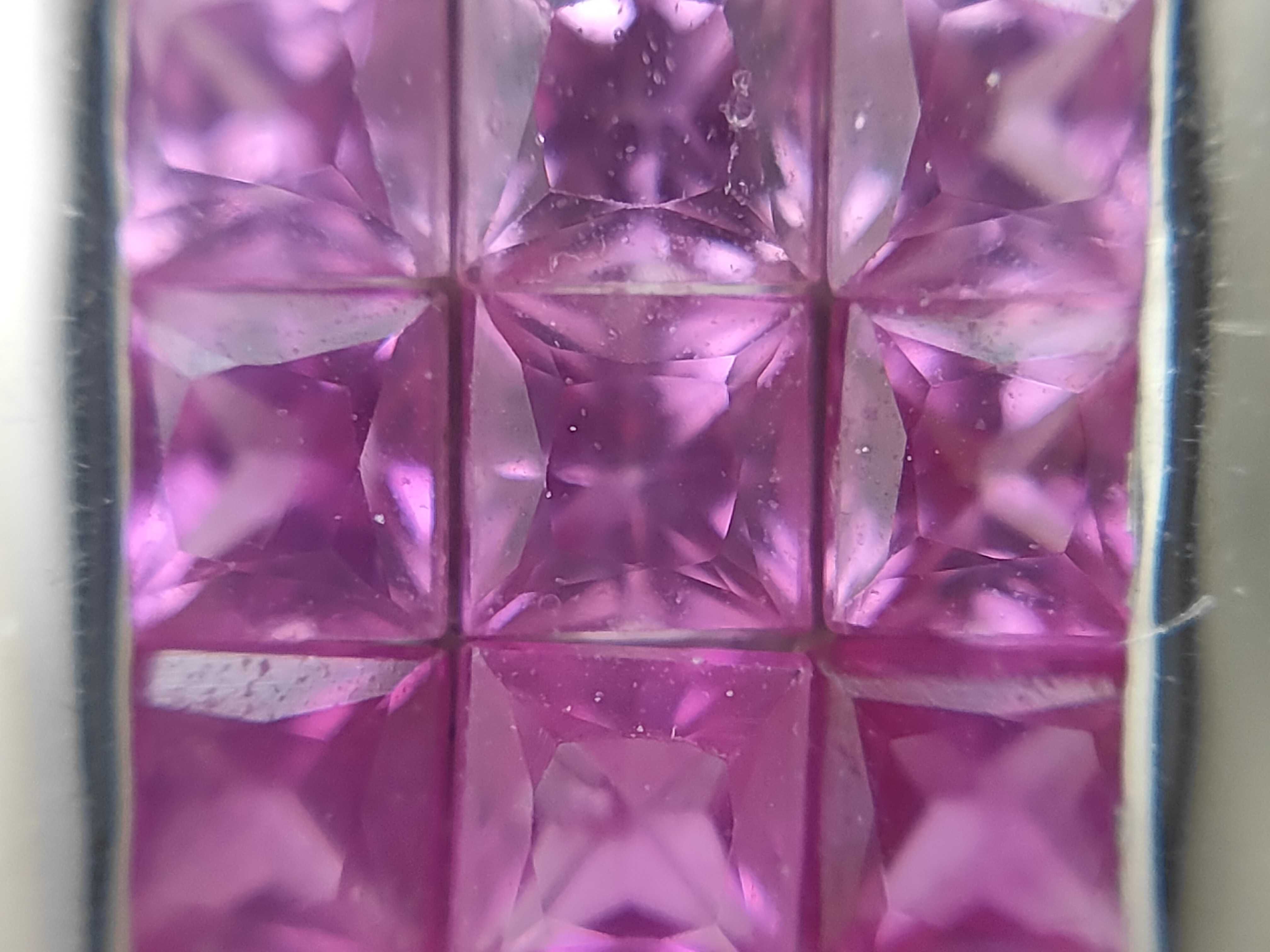 18K White Gold Ruby, Pink Sapphire, and Diamond Pendant