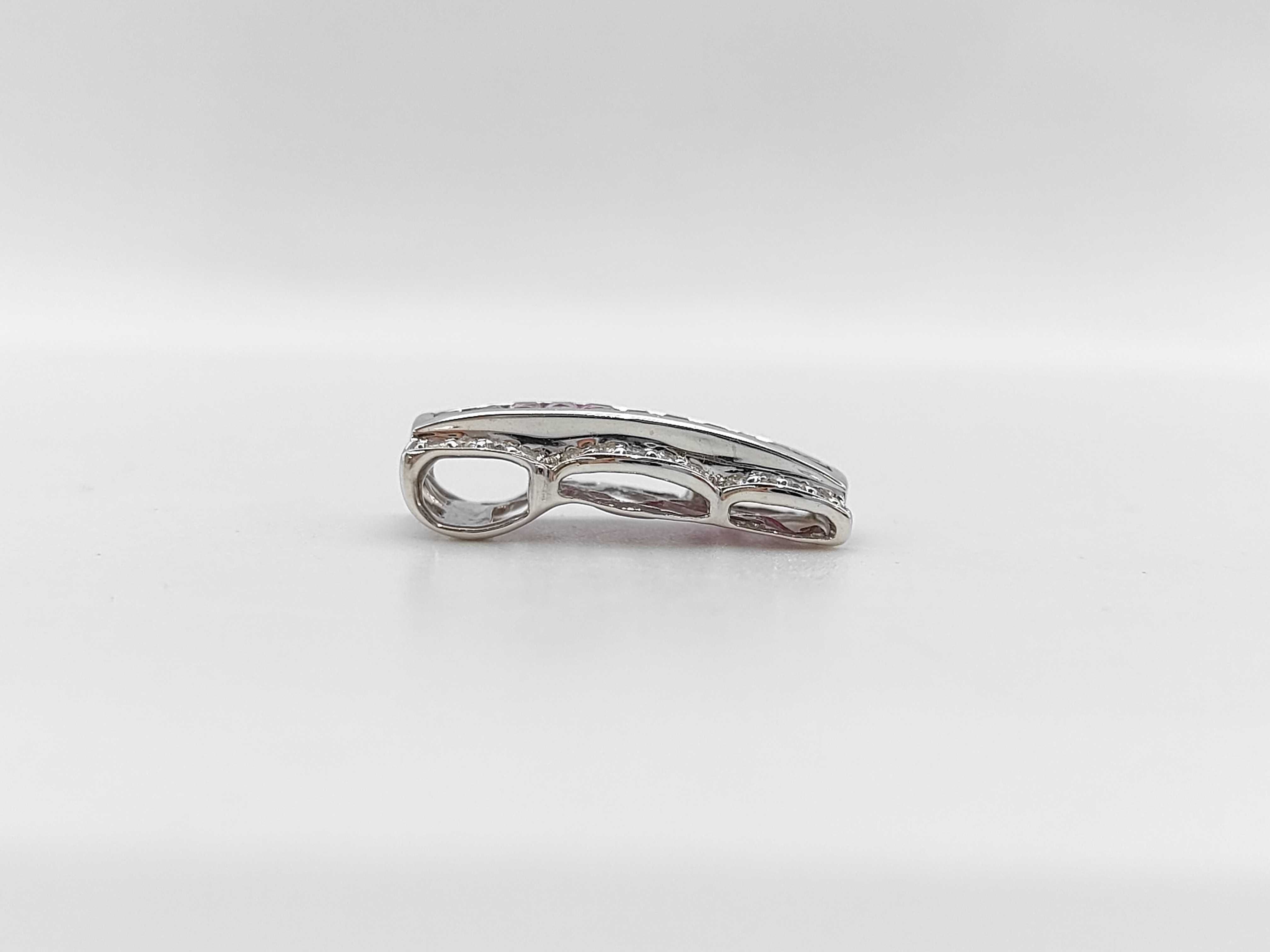 18K White Gold Ruby, Pink Sapphire, and Diamond Pendant
