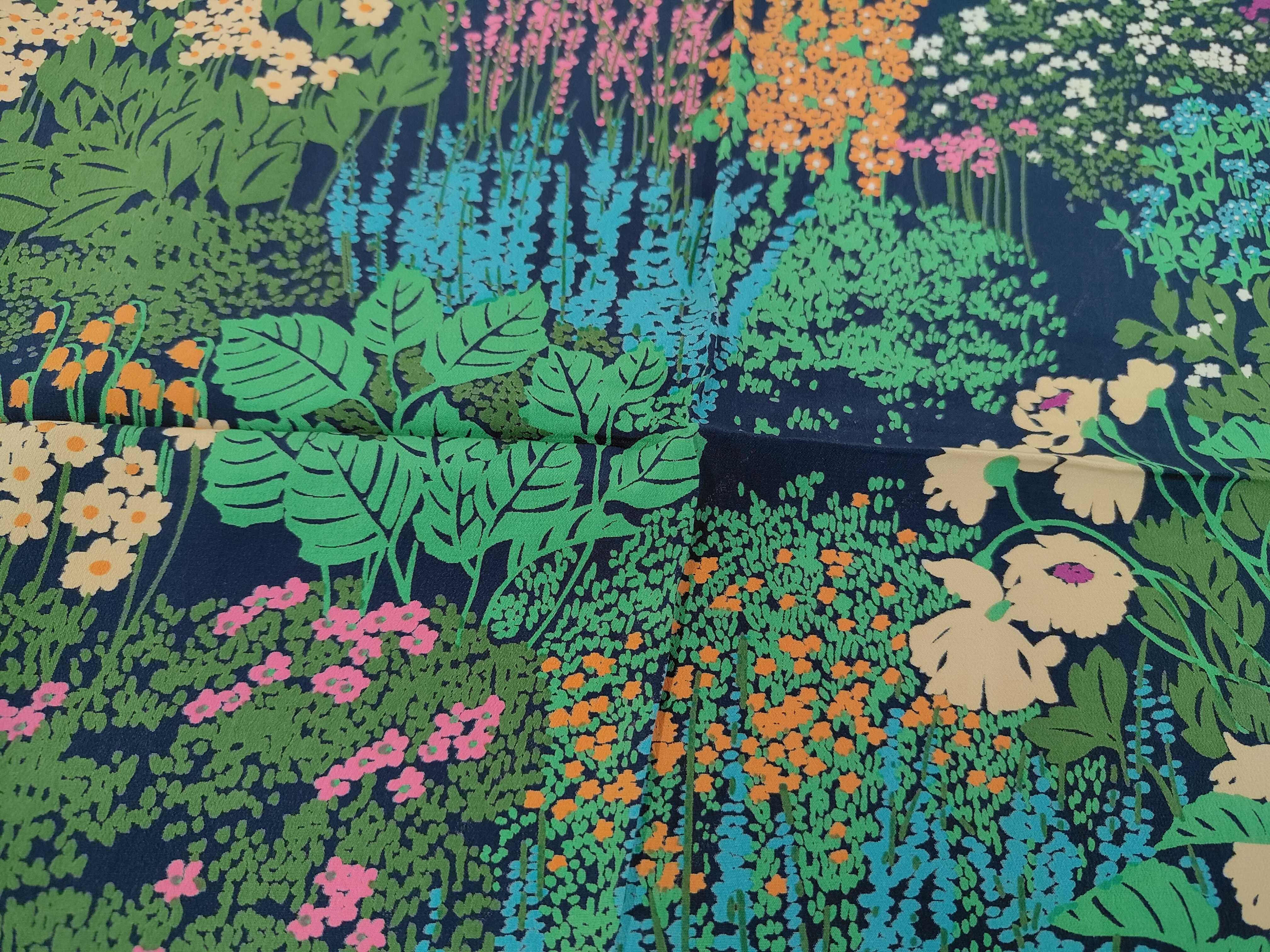Christian Dior Floral Garden Silk Scarf with Monogram Border