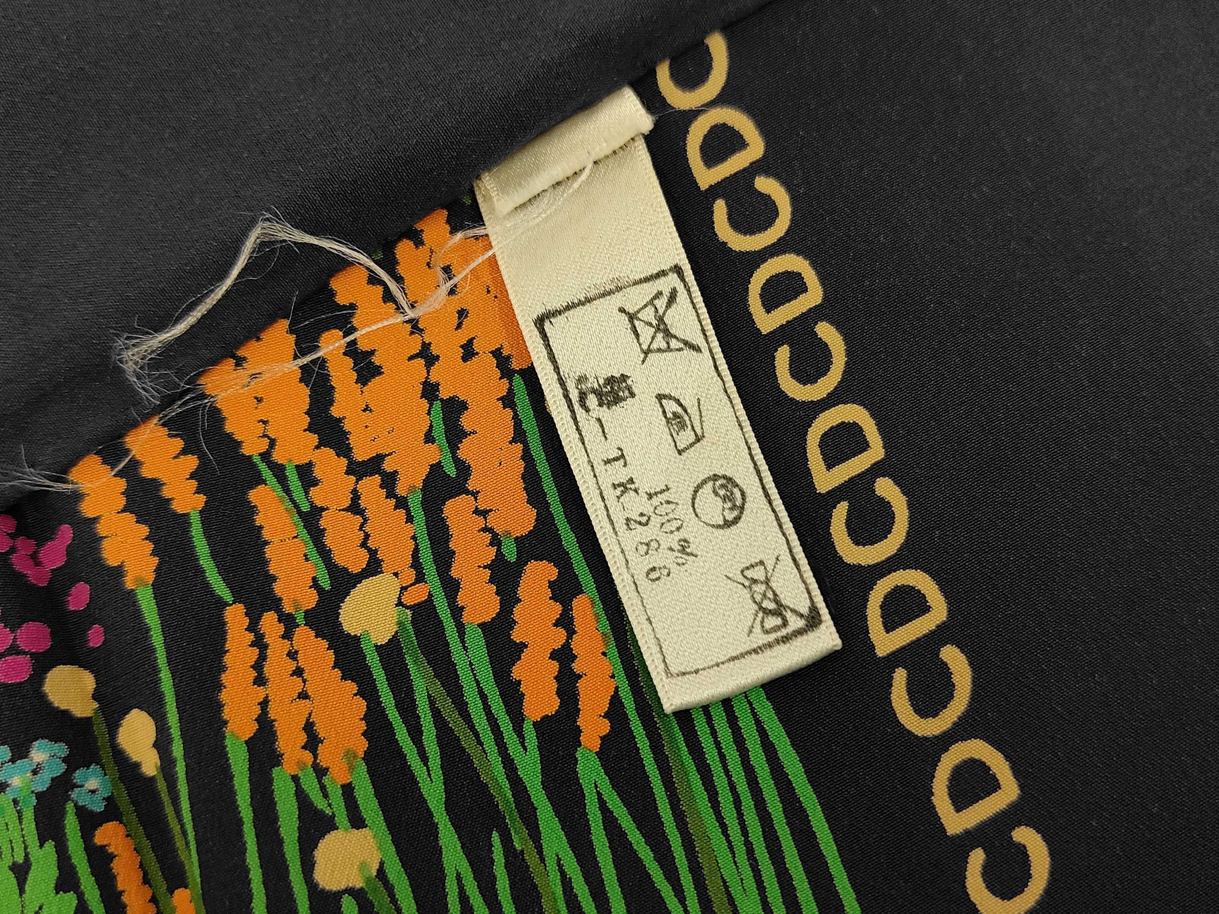 Christian Dior Floral Garden Silk Scarf with Monogram Border