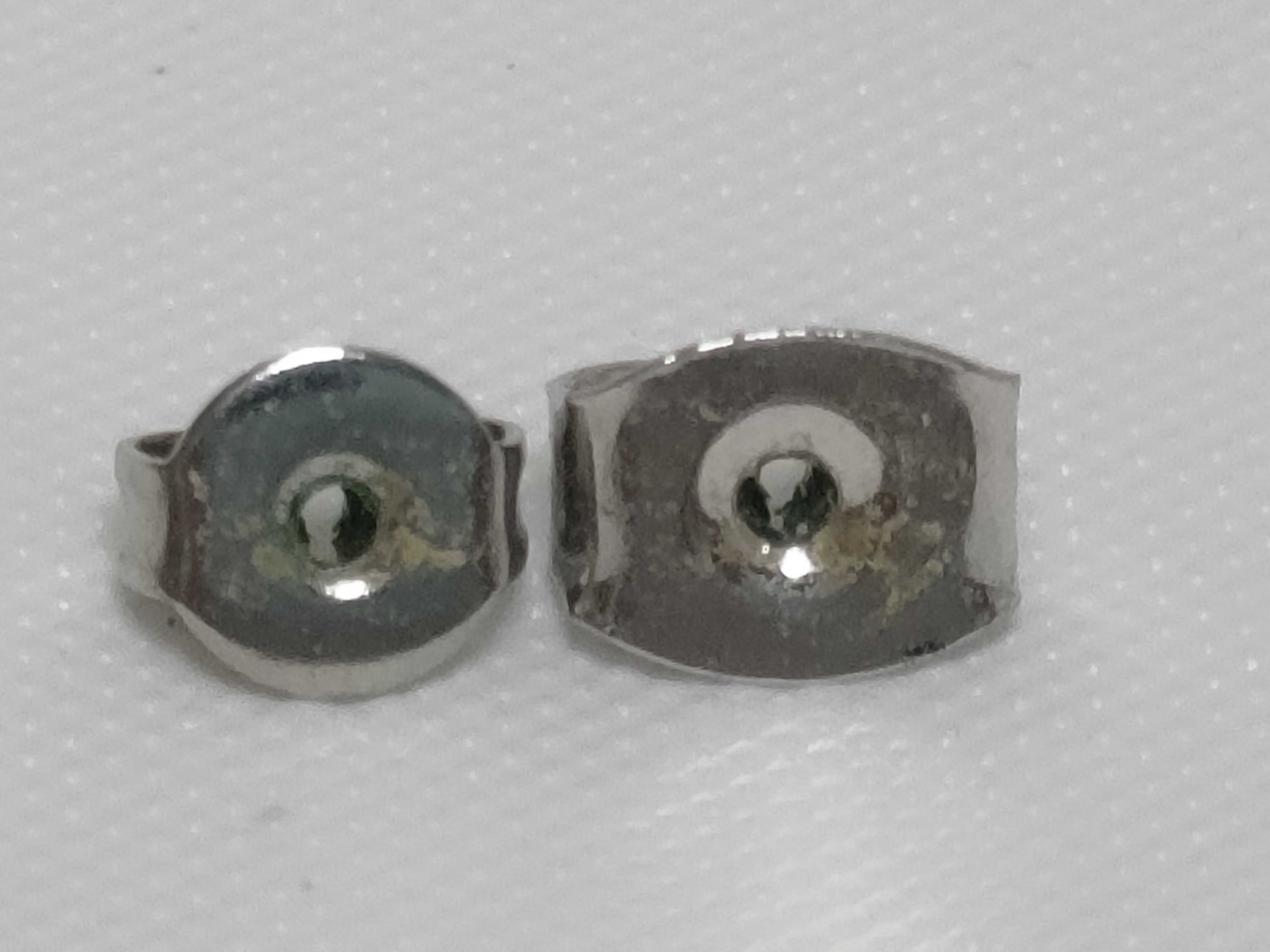 A Pair of Silver-Tone Bean Motif Stud Earrings