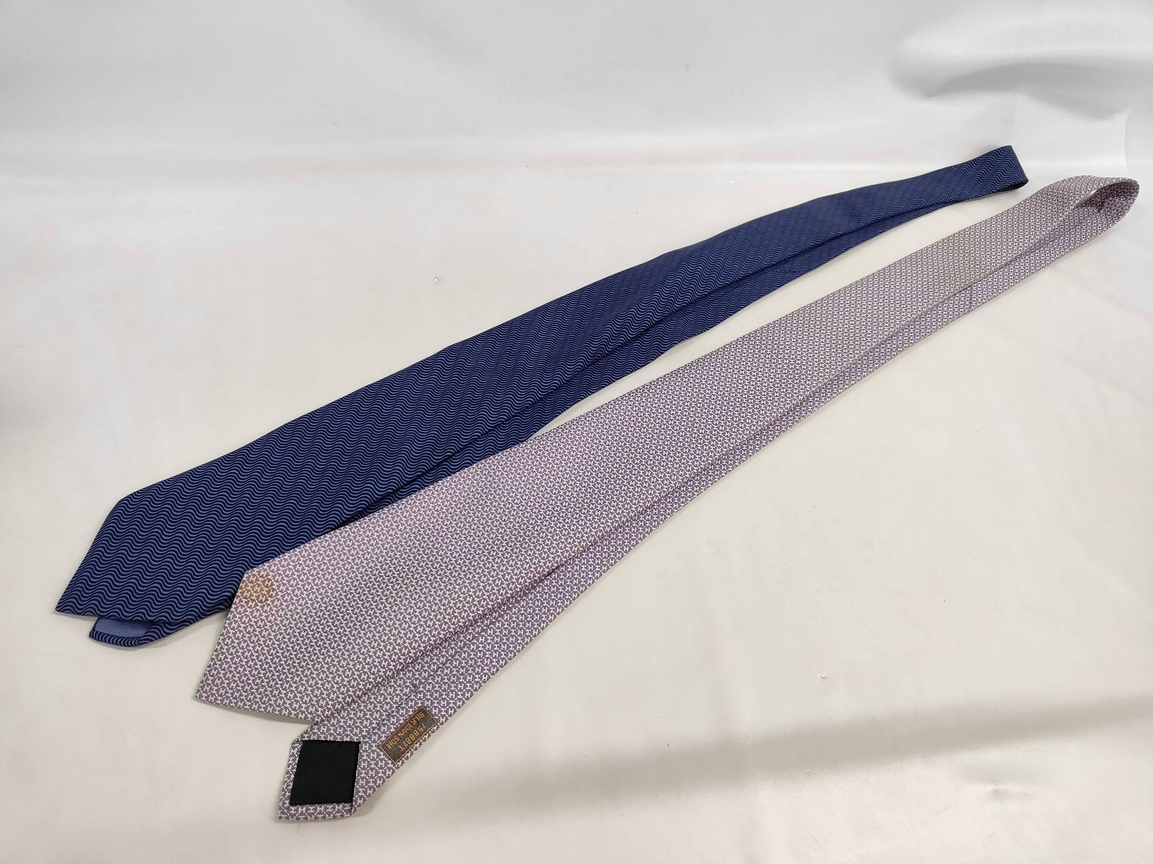 Three Hermes Silk Neckties