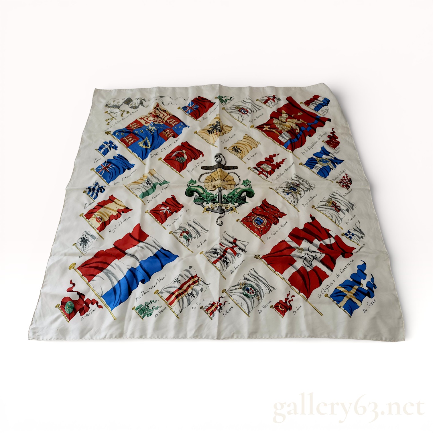 Hermes Pavois Silk Scarf Designed by Philippe Ledoux