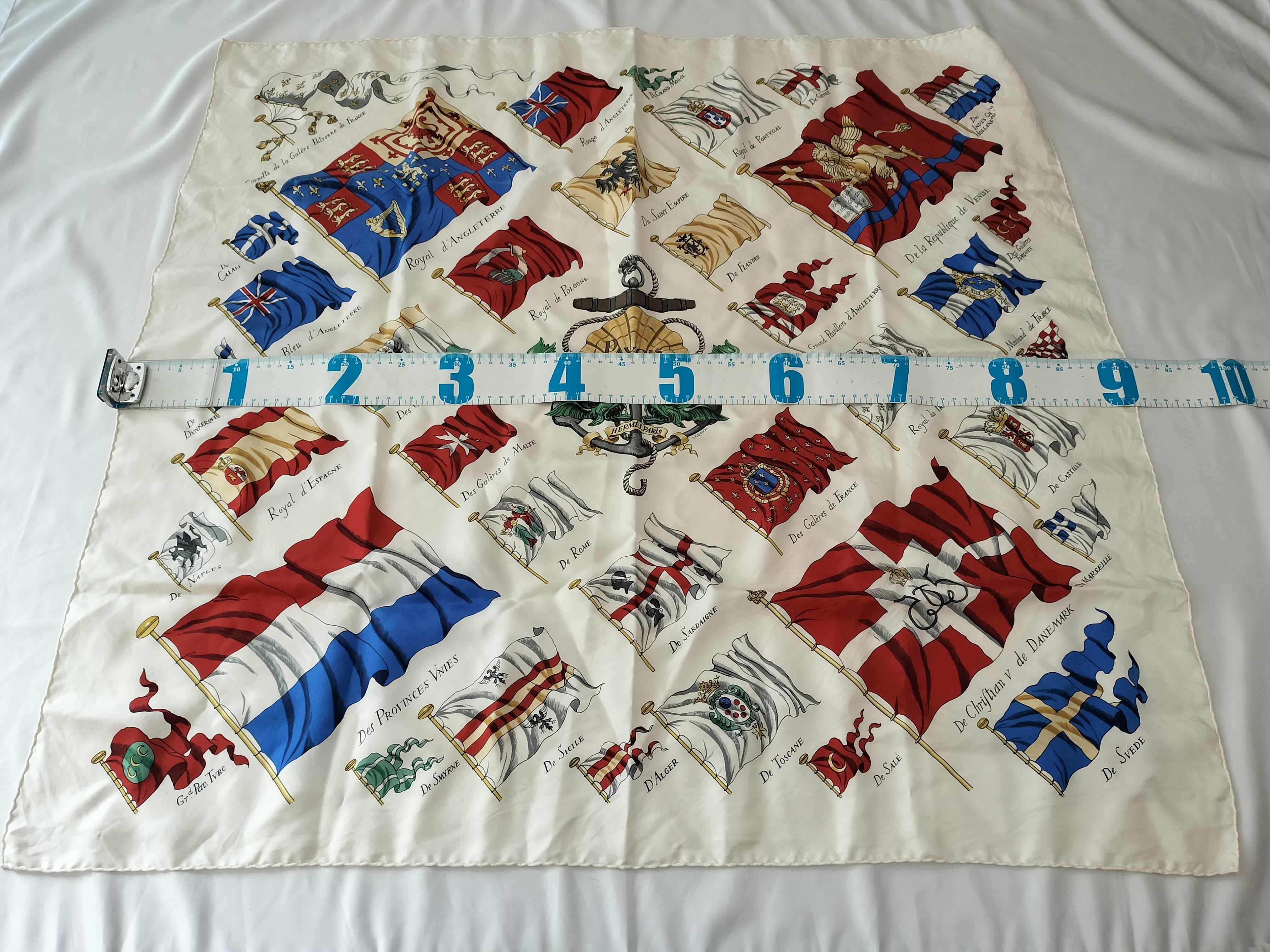 Hermes Pavois Silk Scarf Designed by Philippe Ledoux