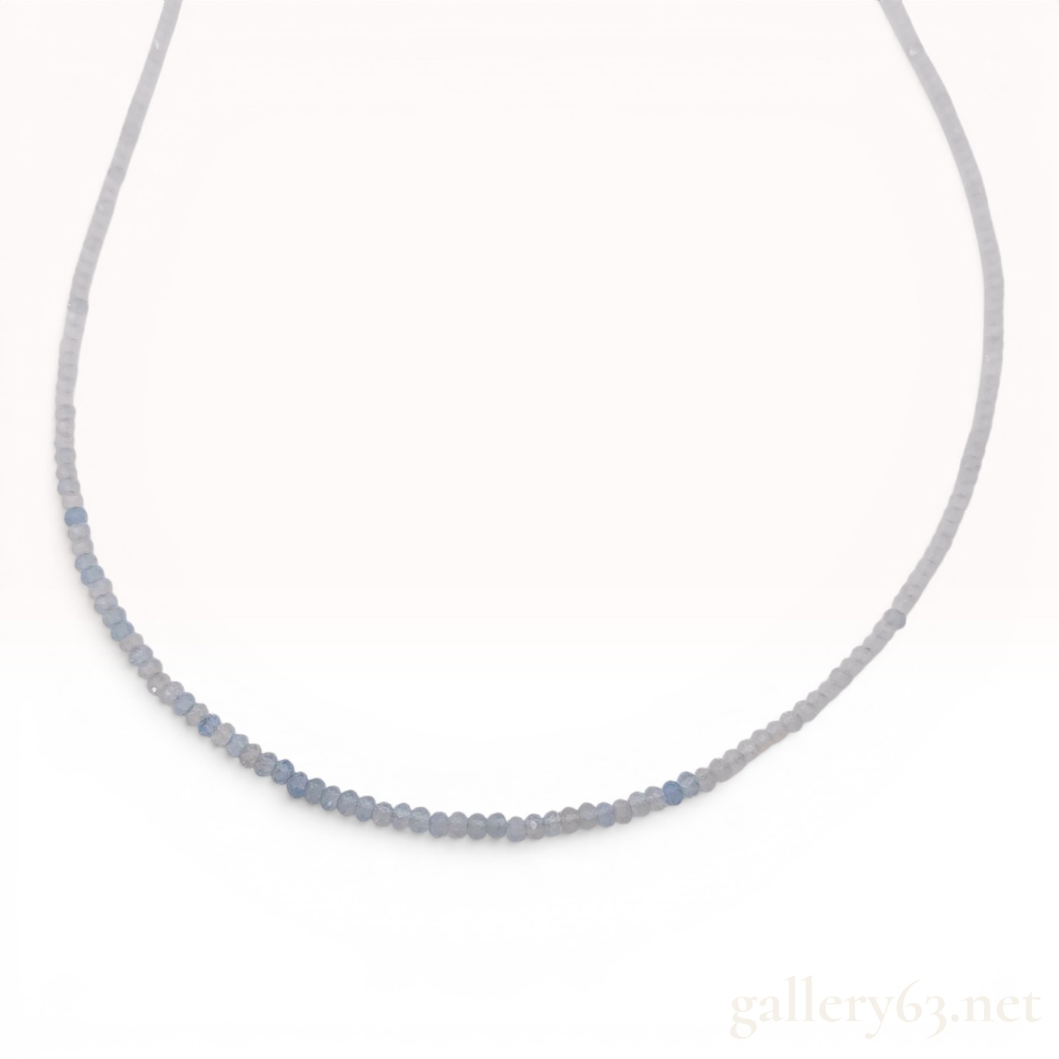 Natural Aquamarine Faceted Bead Necklace with Gold-Plated Sterling Silver Clasp