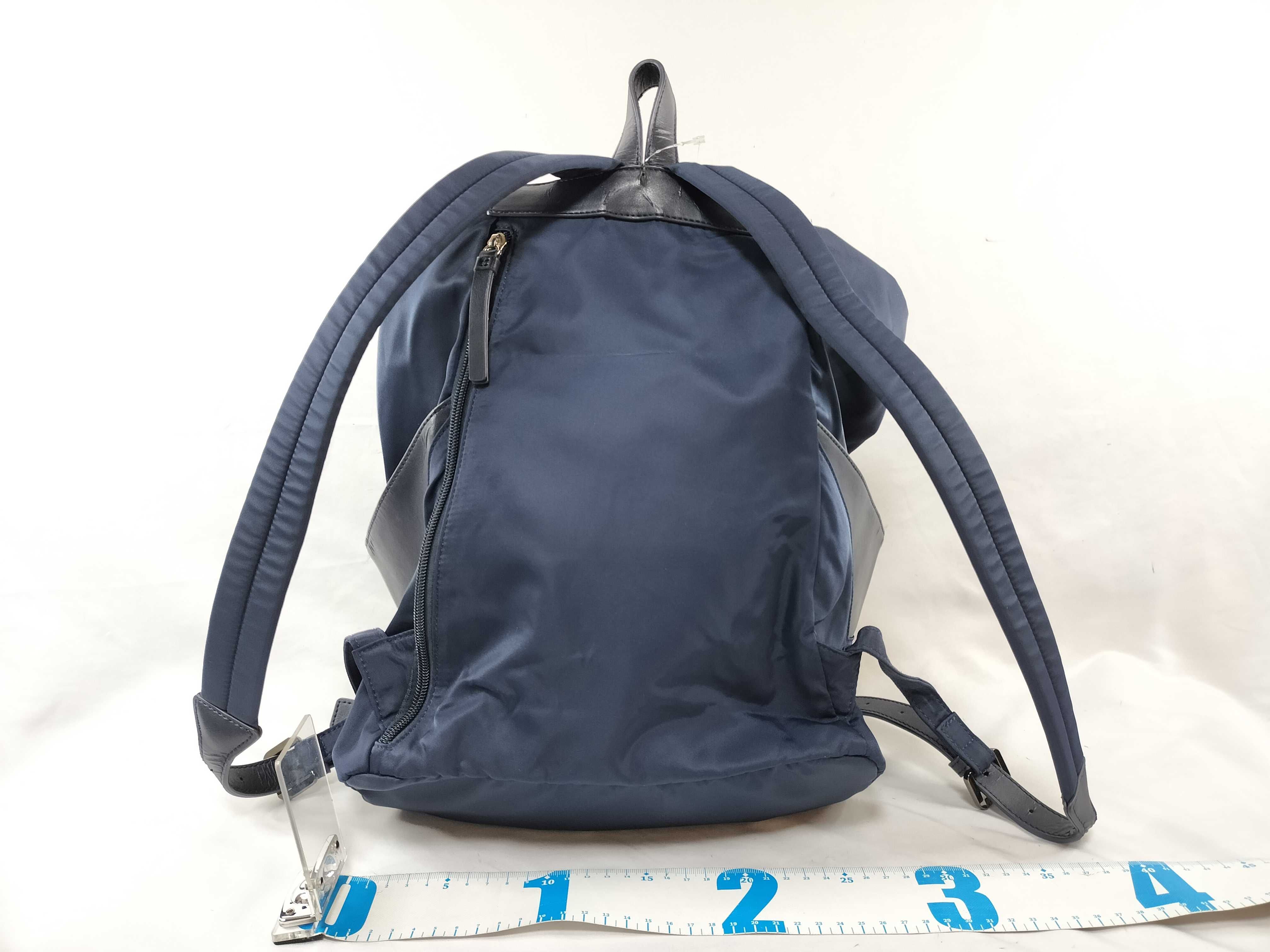 Agnes b. Voyage Navy Nylon and Leather Backpack