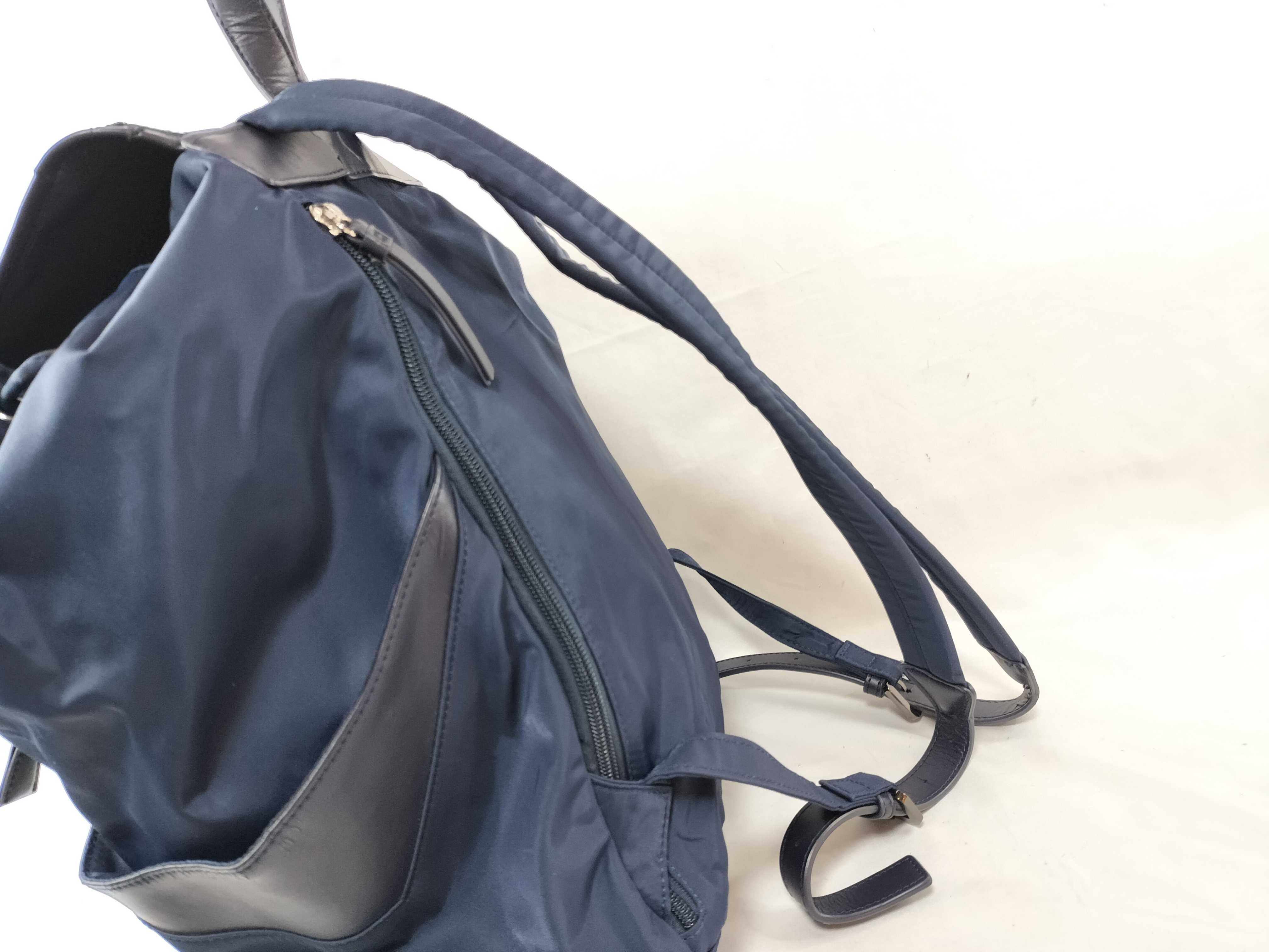 Agnes b. Voyage Navy Nylon and Leather Backpack