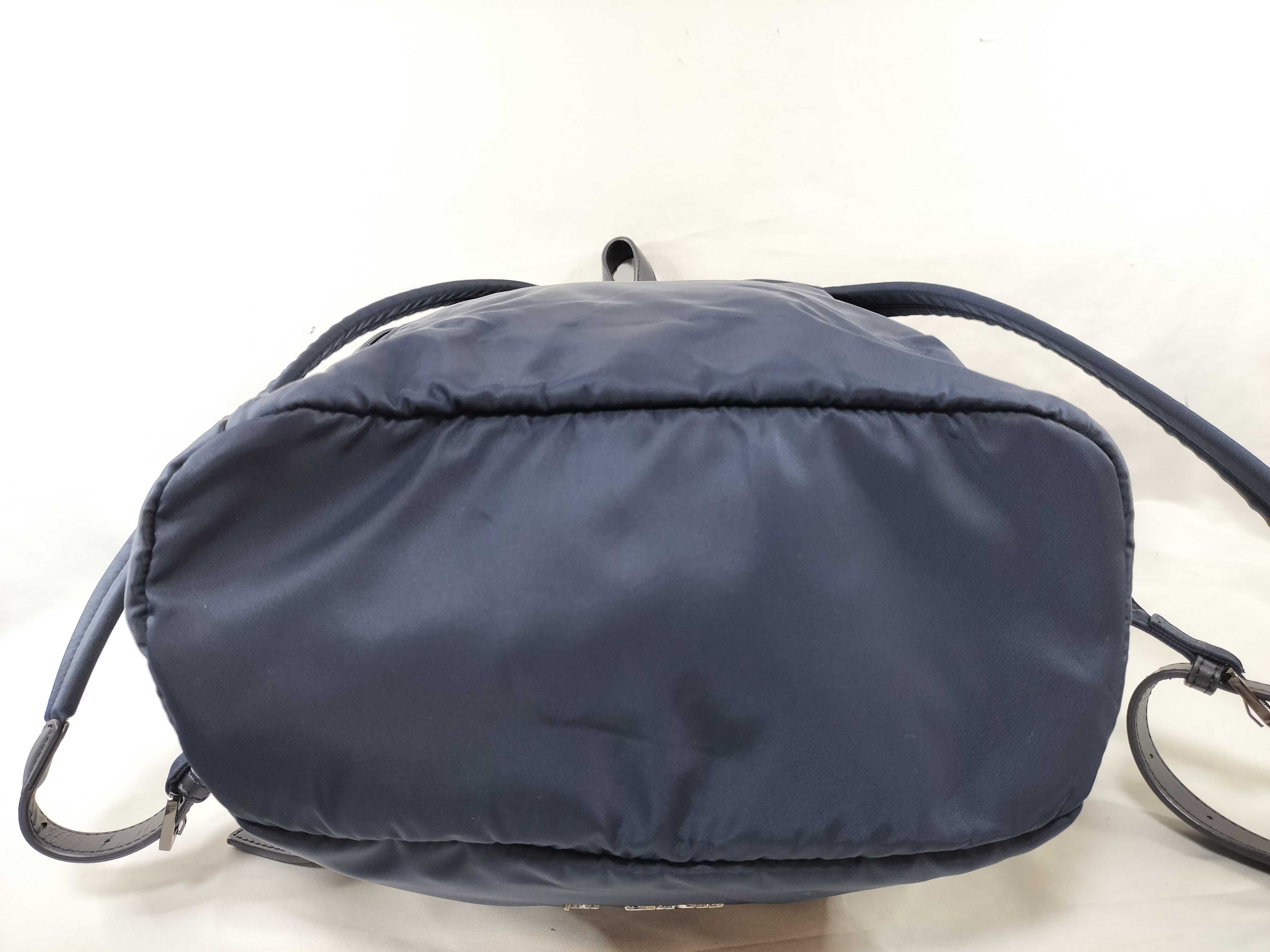 Agnes b. Voyage Navy Nylon and Leather Backpack