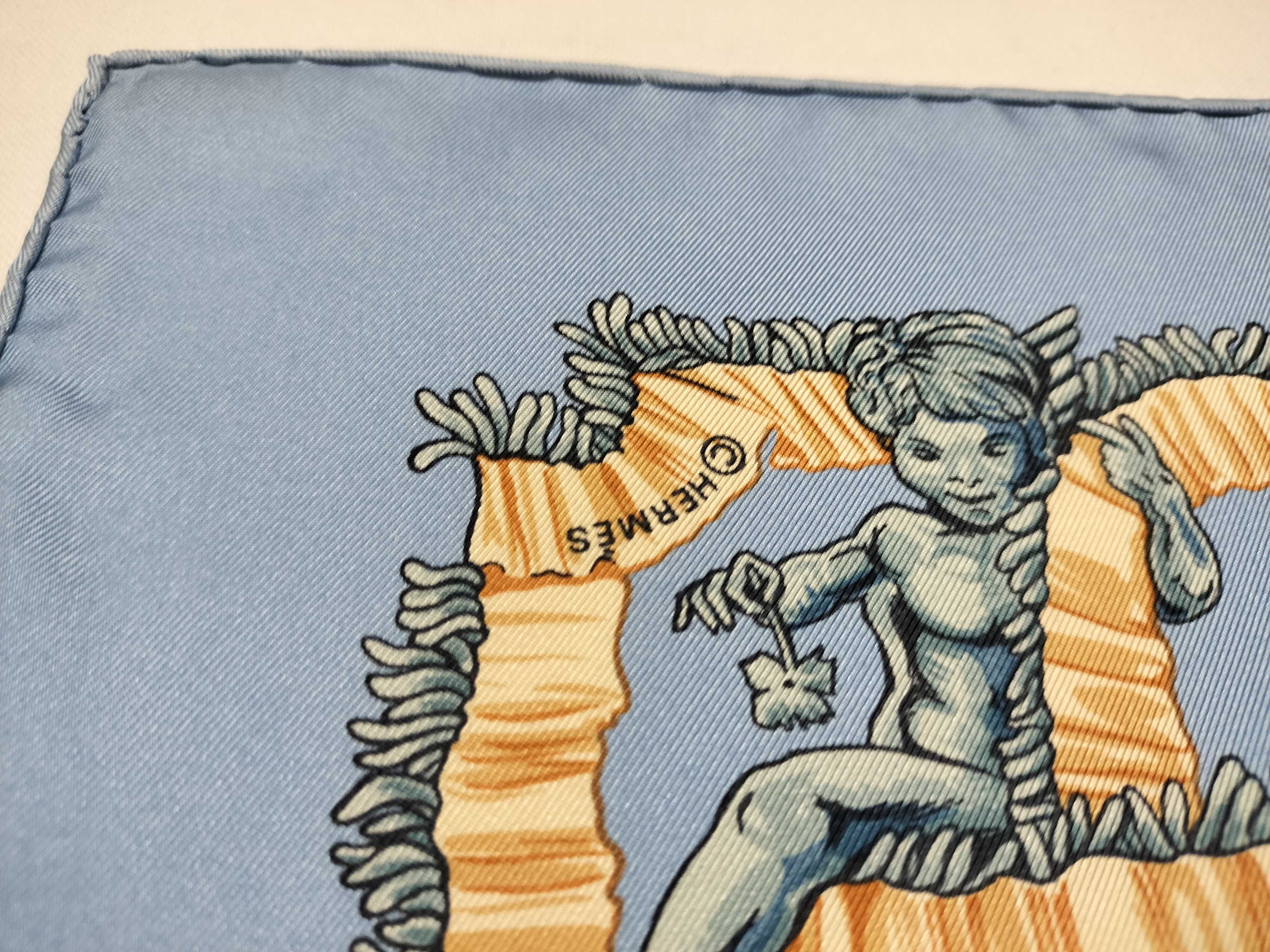 Hermes Traineaux et Glissades Silk Scarf Designed by Francoise de la Perriere