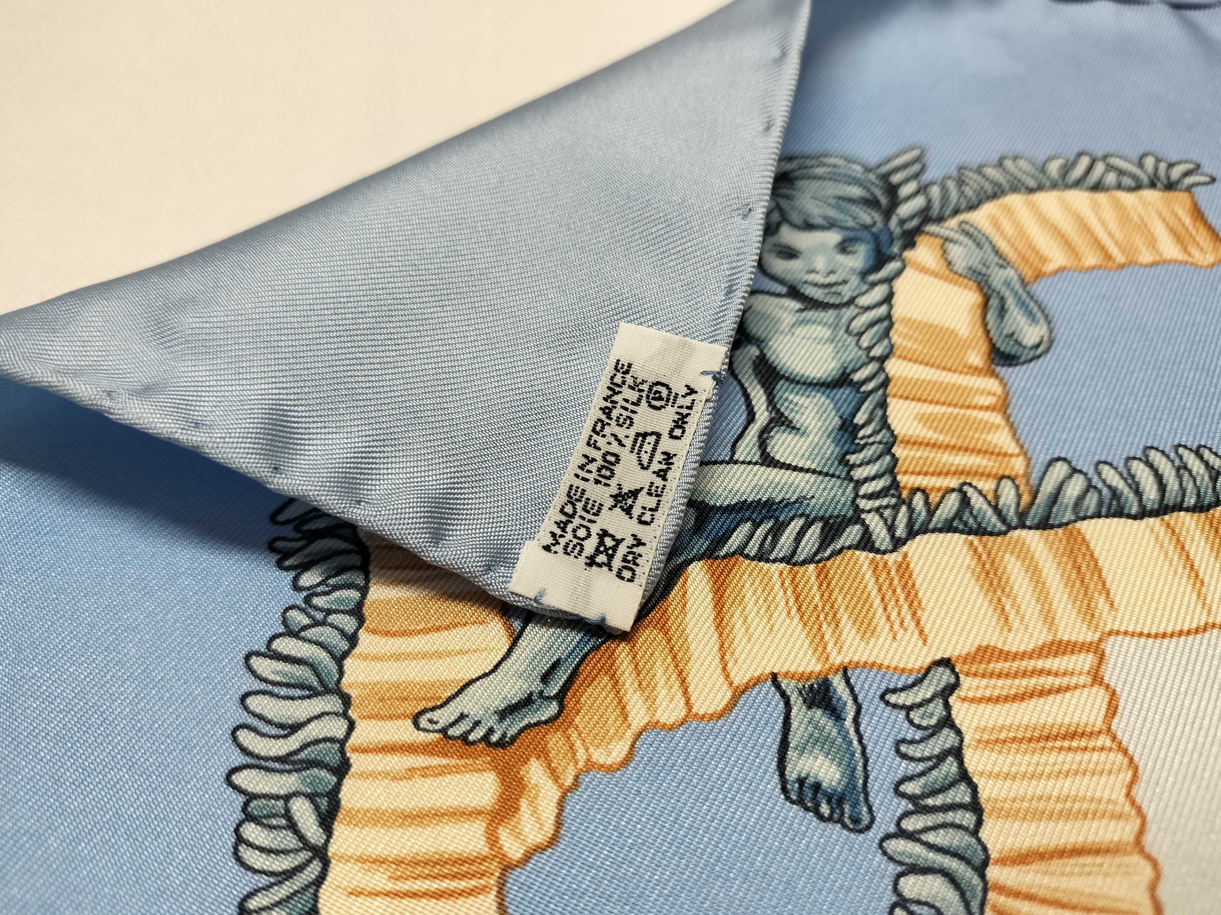 Hermes Traineaux et Glissades Silk Scarf Designed by Francoise de la Perriere