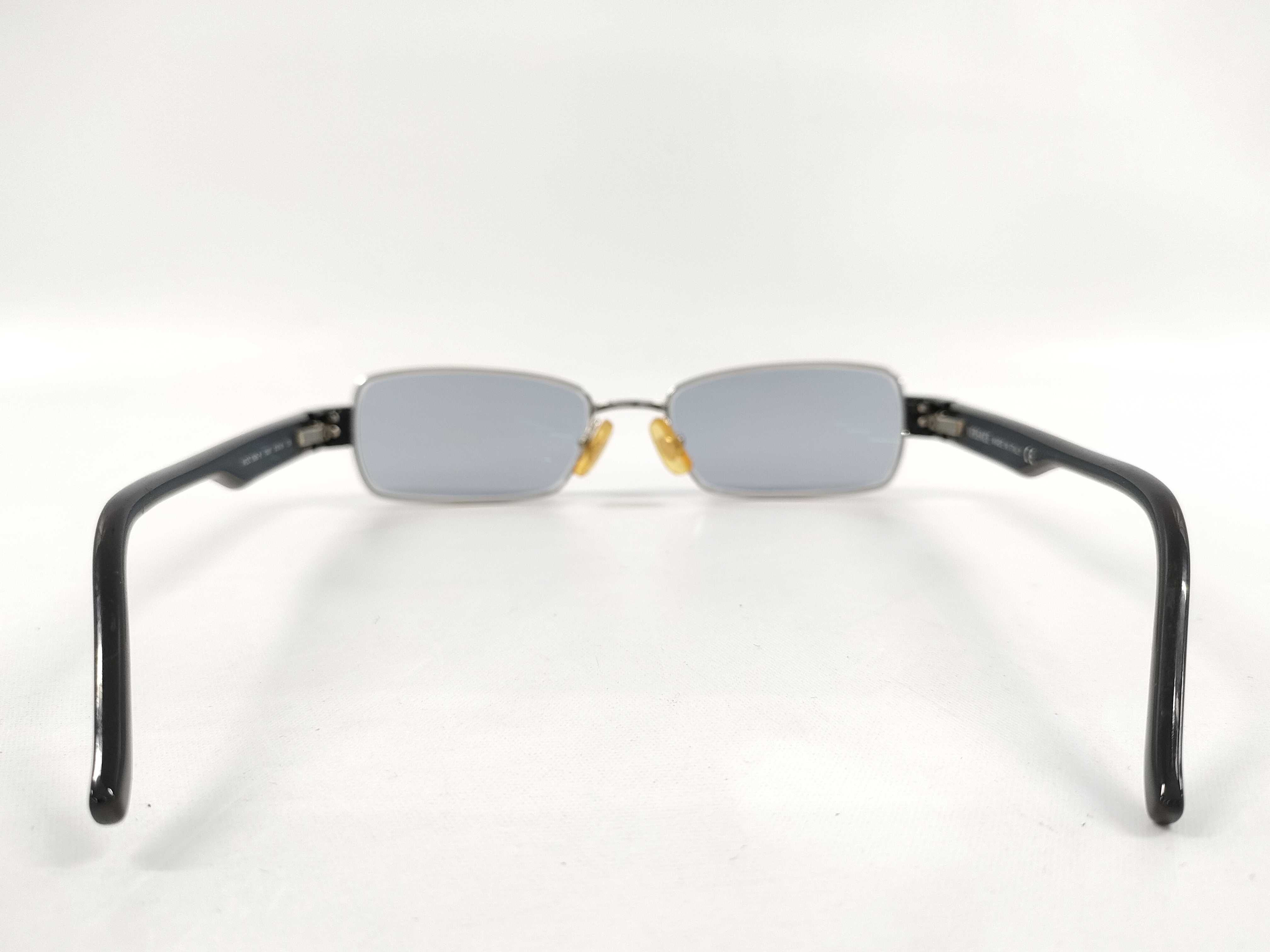 Versace Model 1093-B Rectangular Metal and Rhinestone Sunglasses