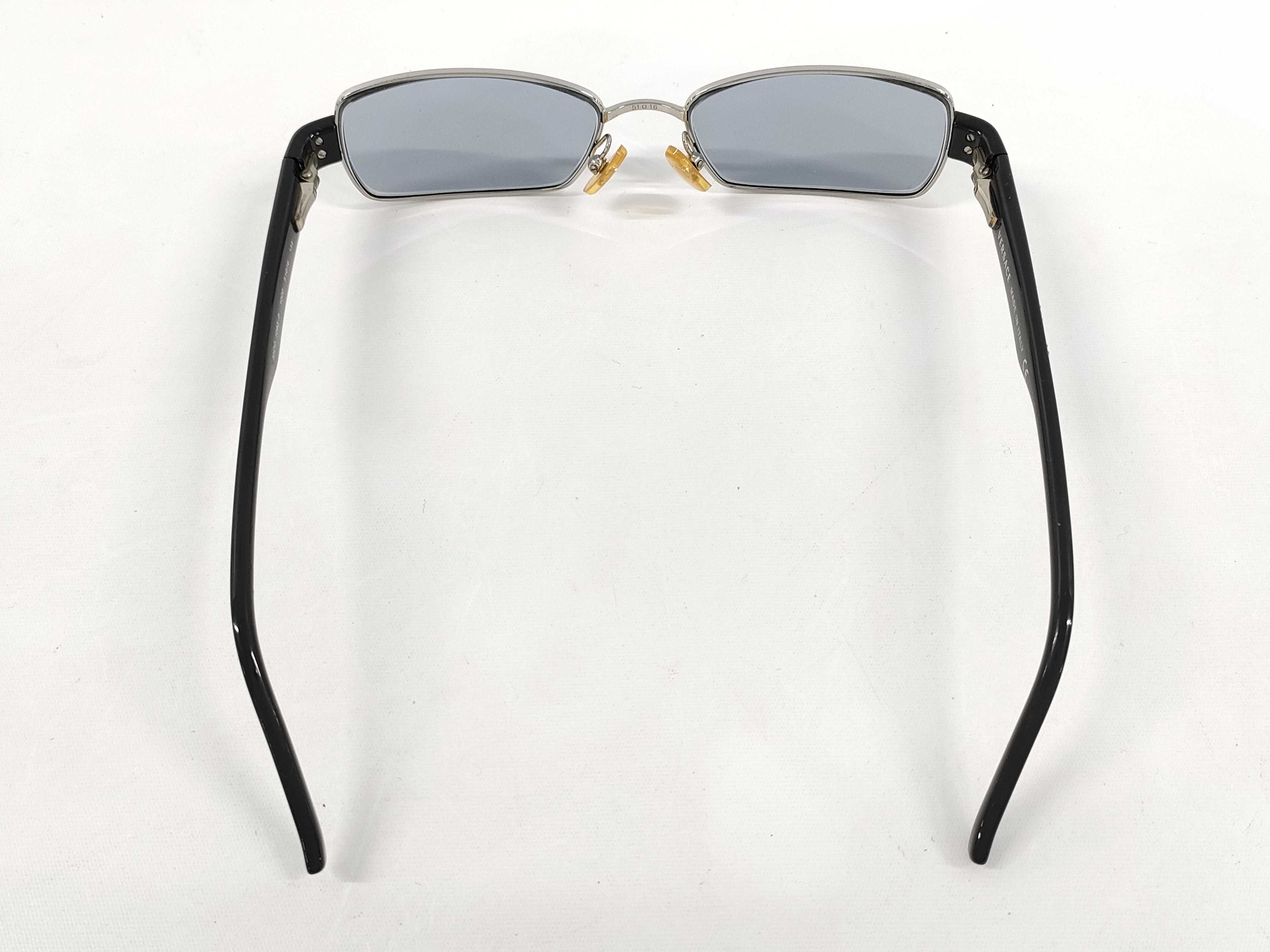 Versace Model 1093-B Rectangular Metal and Rhinestone Sunglasses