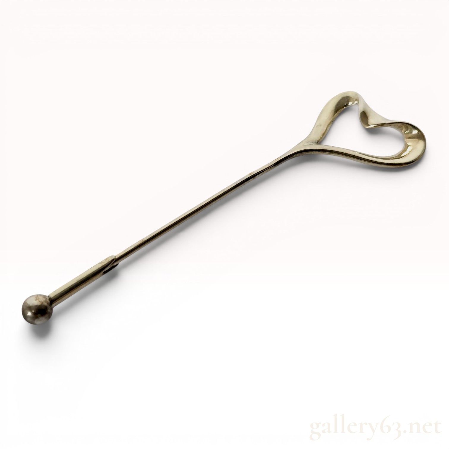 Tiffany and Co Elsa Peretti Sterling Silver Open Heart Stick Pin with Box