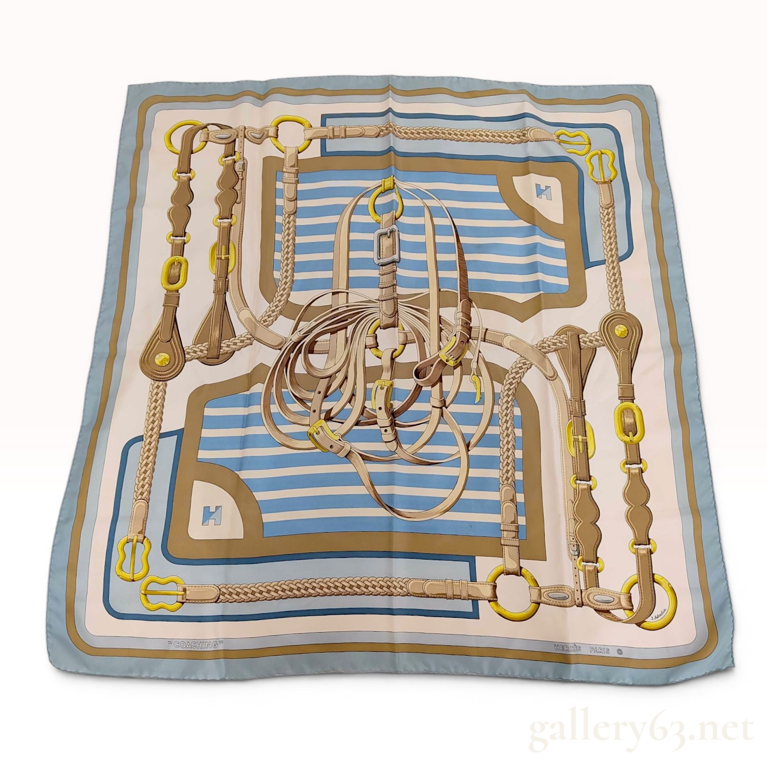 Hermes Coaching Silk Scarf by Julia Abadie