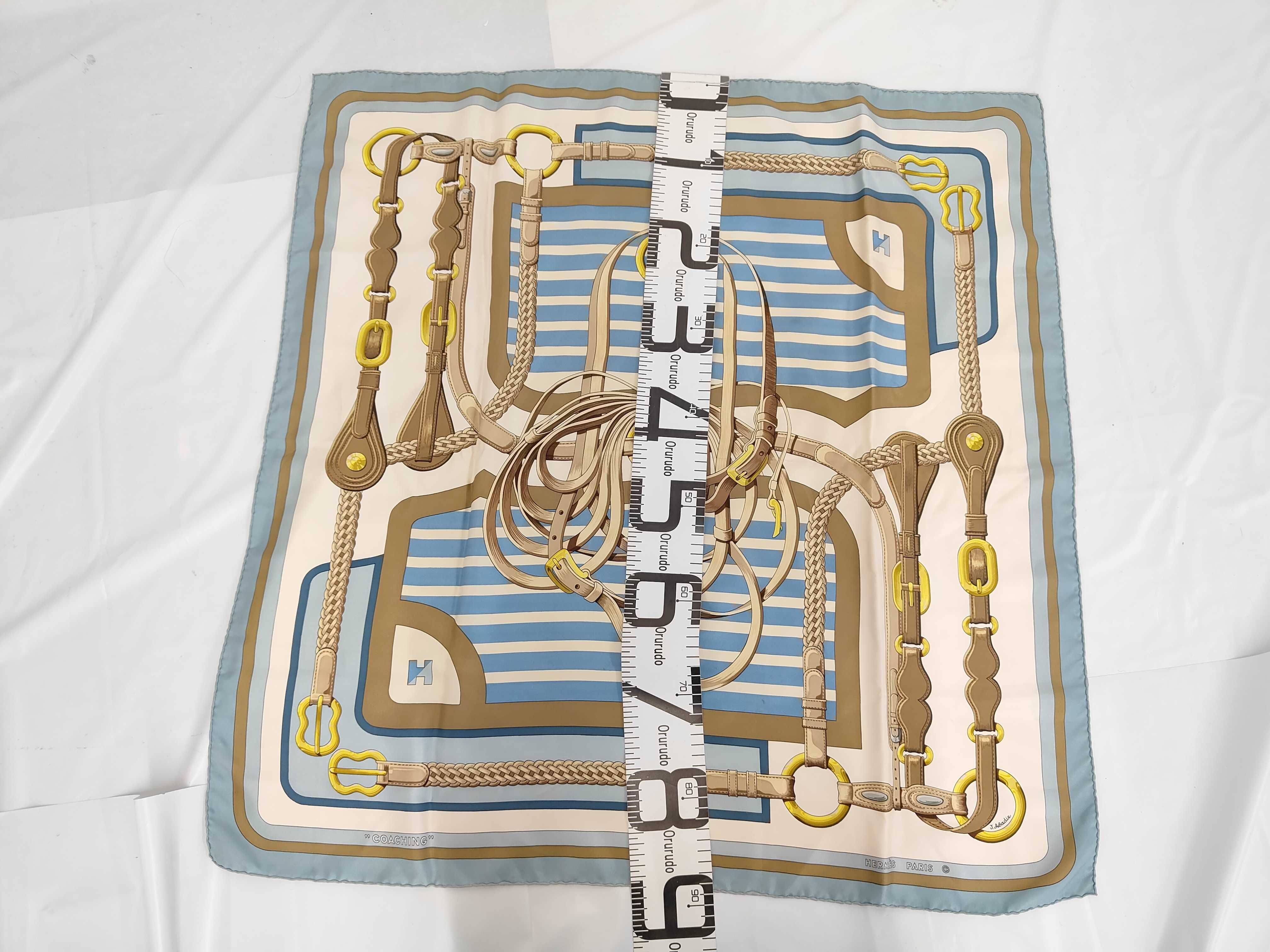 Hermes Coaching Silk Scarf by Julia Abadie