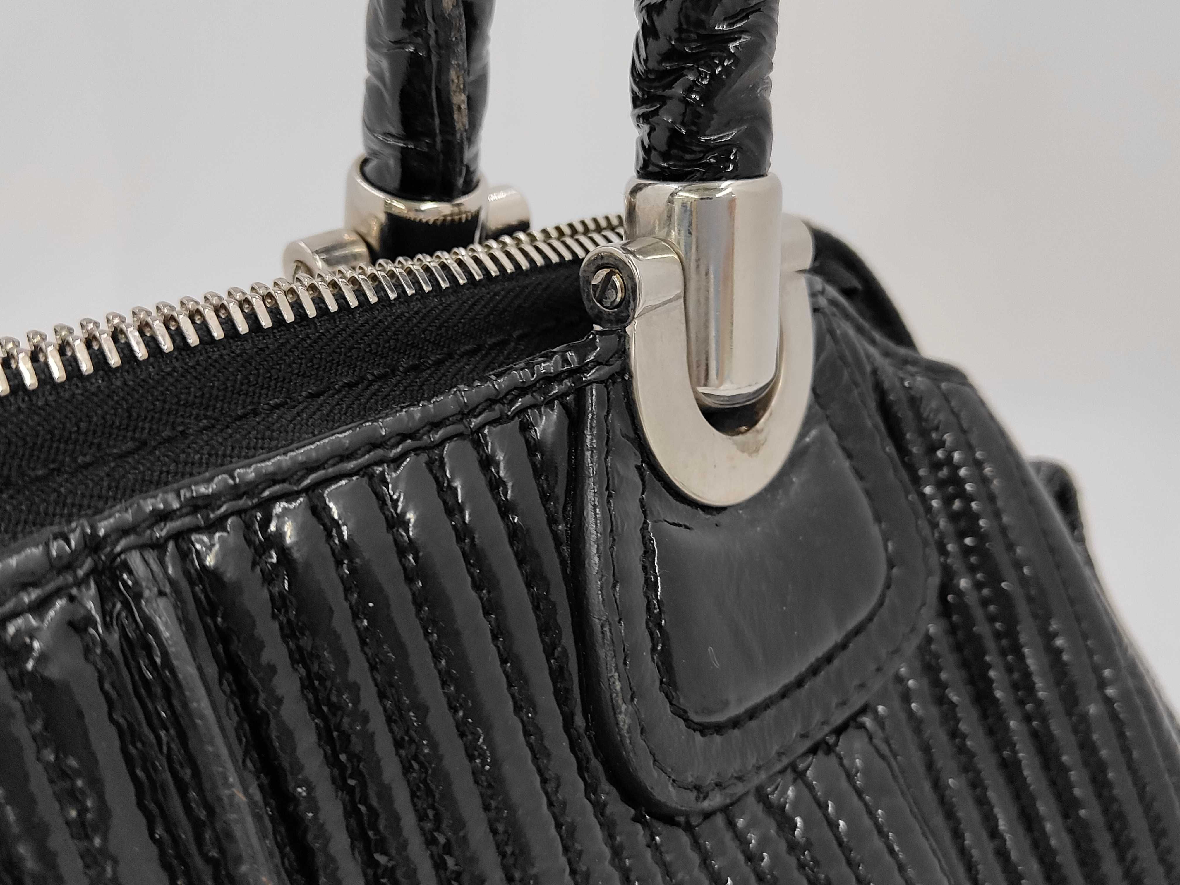 Chloe Black Pleated Patent Leather Heloise Satchel