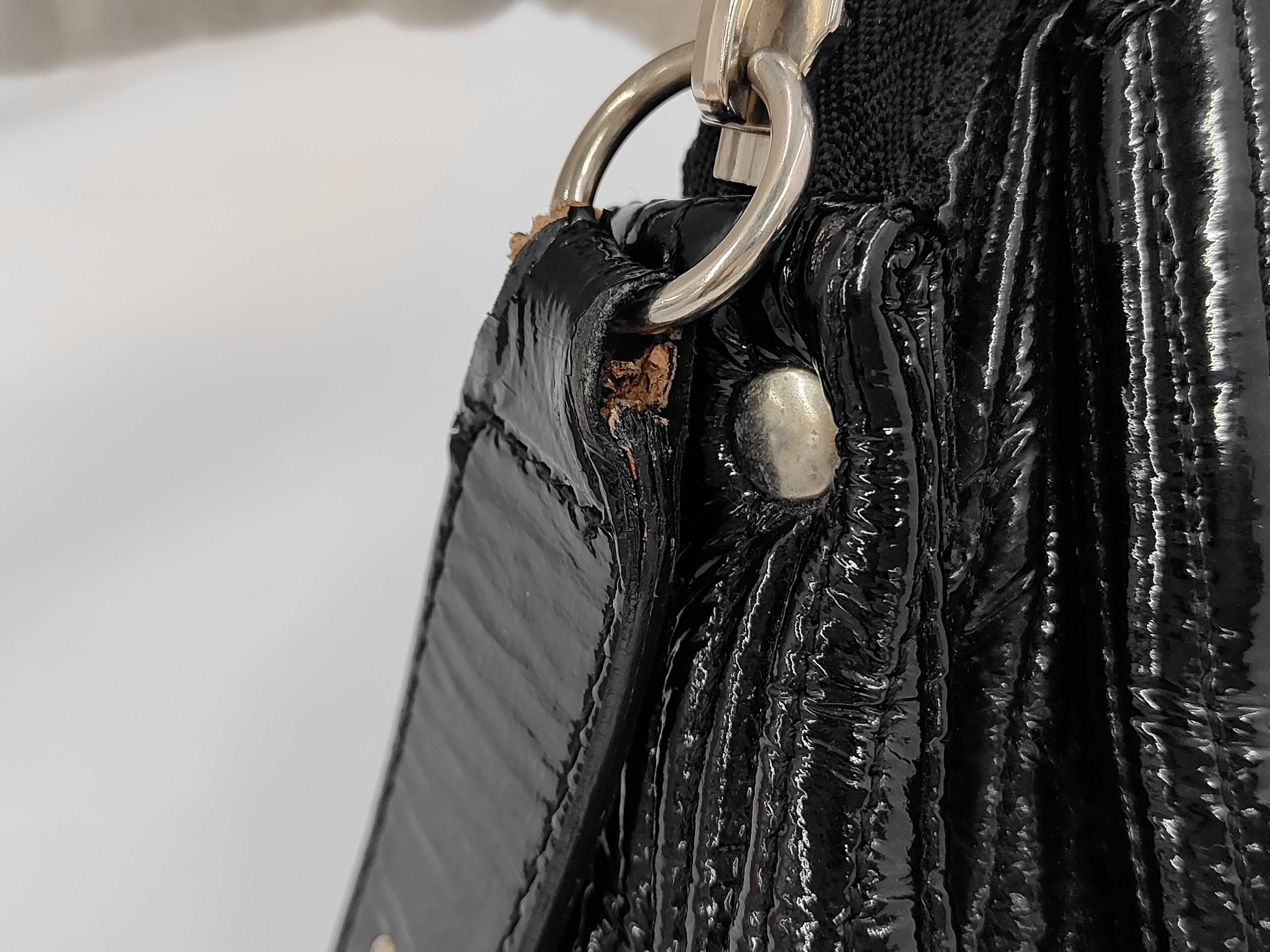 Chloe Black Pleated Patent Leather Heloise Satchel