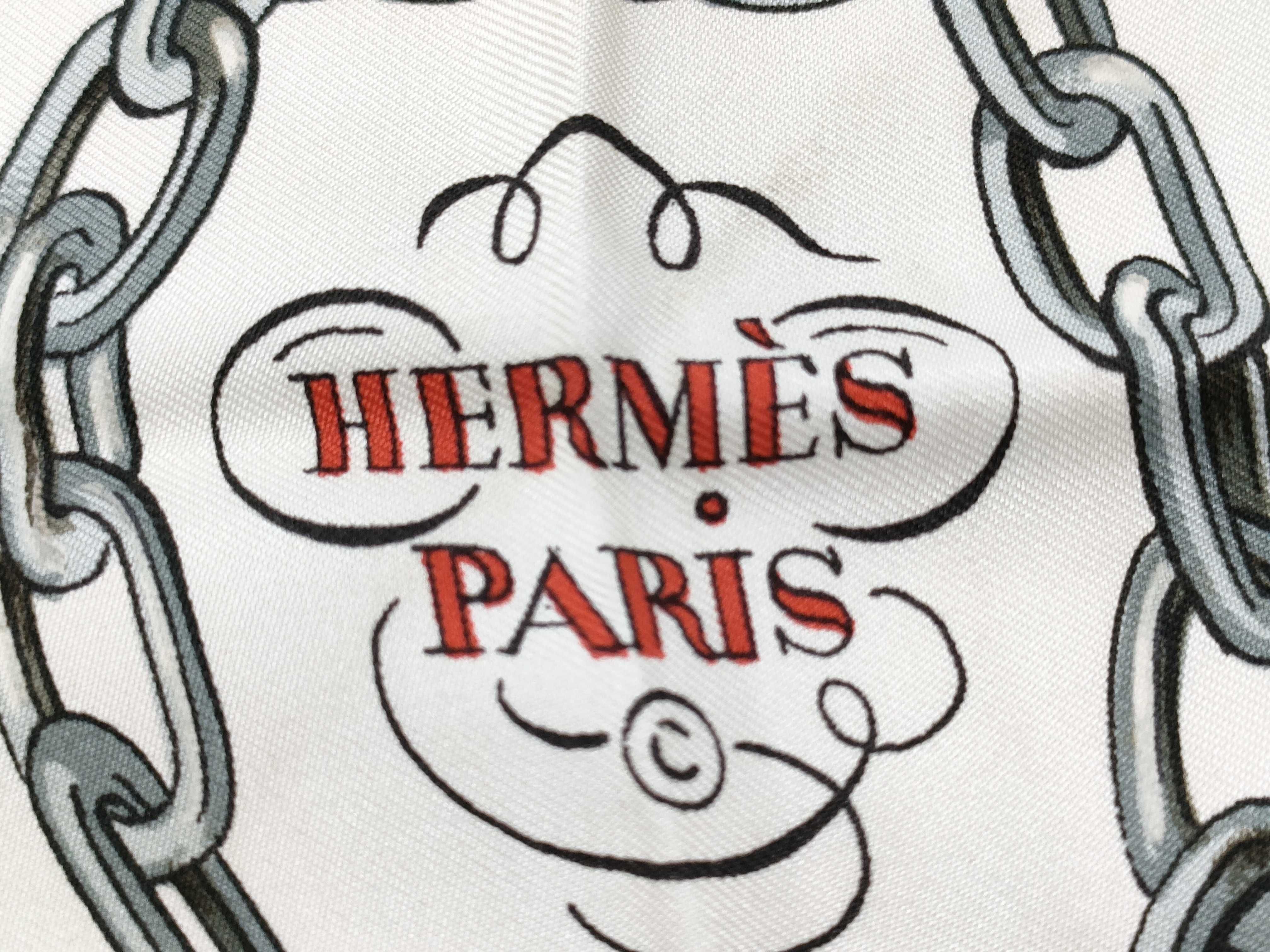 Hermes Silk Carre Scarf in Equipages Pattern by Philippe Ledoux