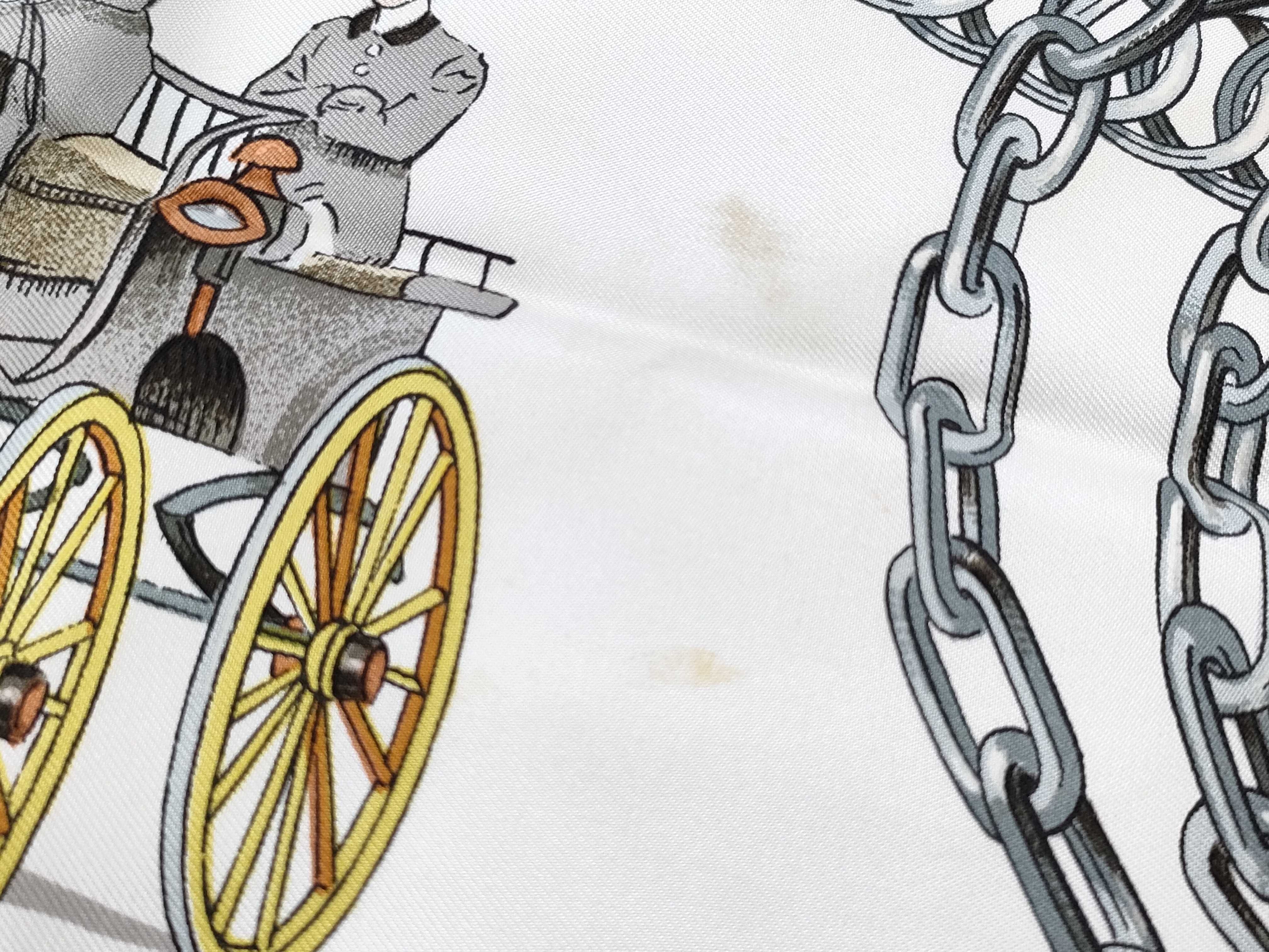 Hermes Silk Carre Scarf in Equipages Pattern by Philippe Ledoux