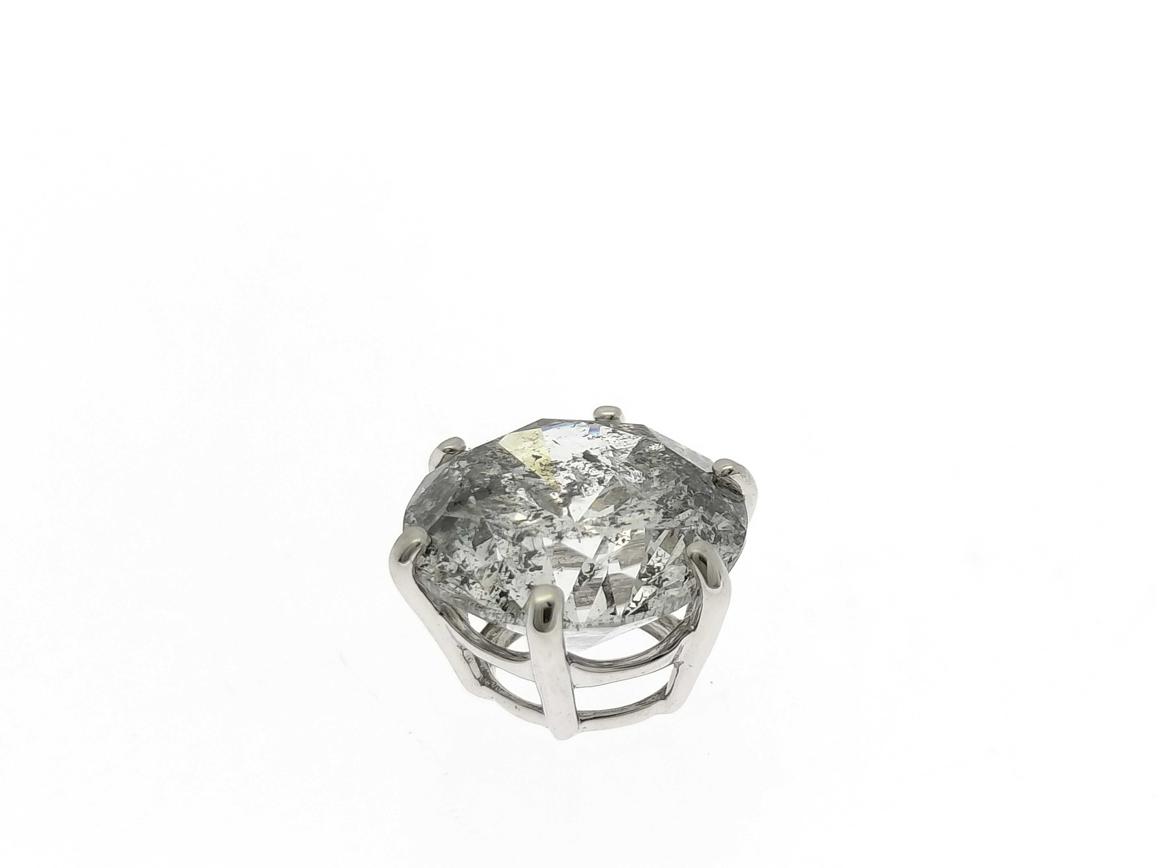 2.00 Carat Salt and Pepper Diamond and Platinum Pendant