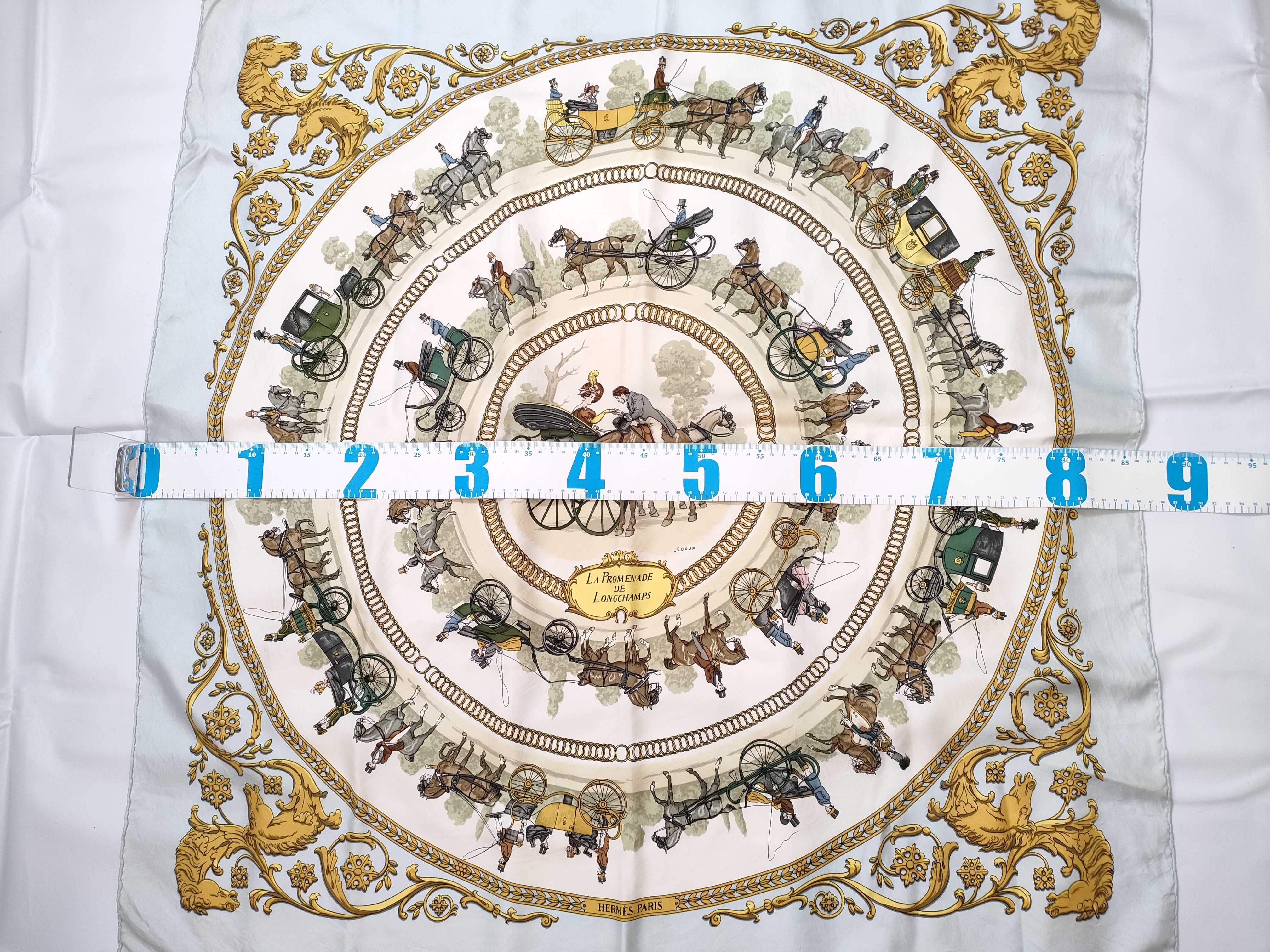 Hermes La Promenade de Longchamps Silk Scarf by Philippe Ledoux