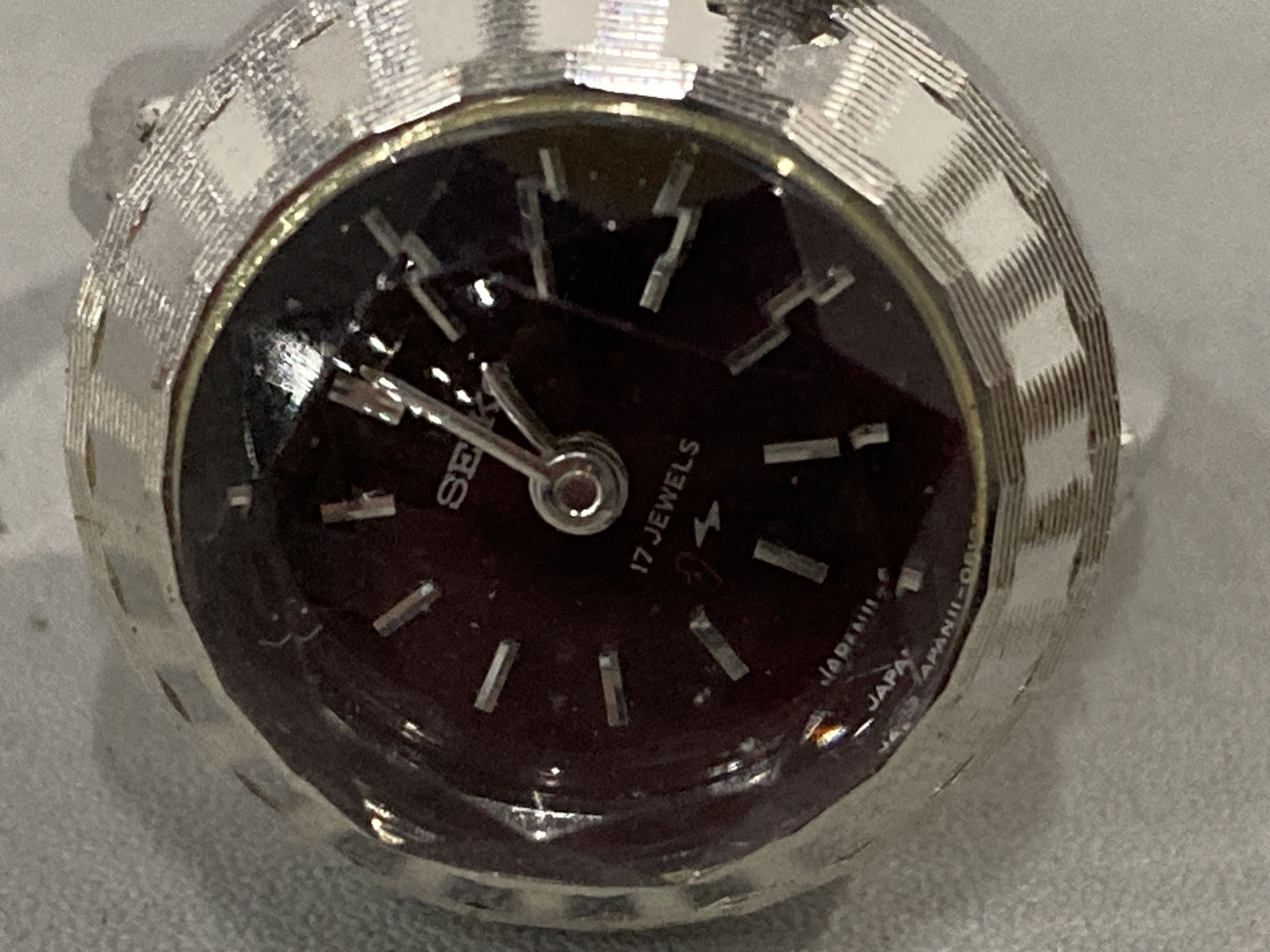 Two Vintage Seiko 17-Jewel Manual-Wind Specialty Watches: Ring Watch 11-0290 and Triangular Pendant Watch 11-8360