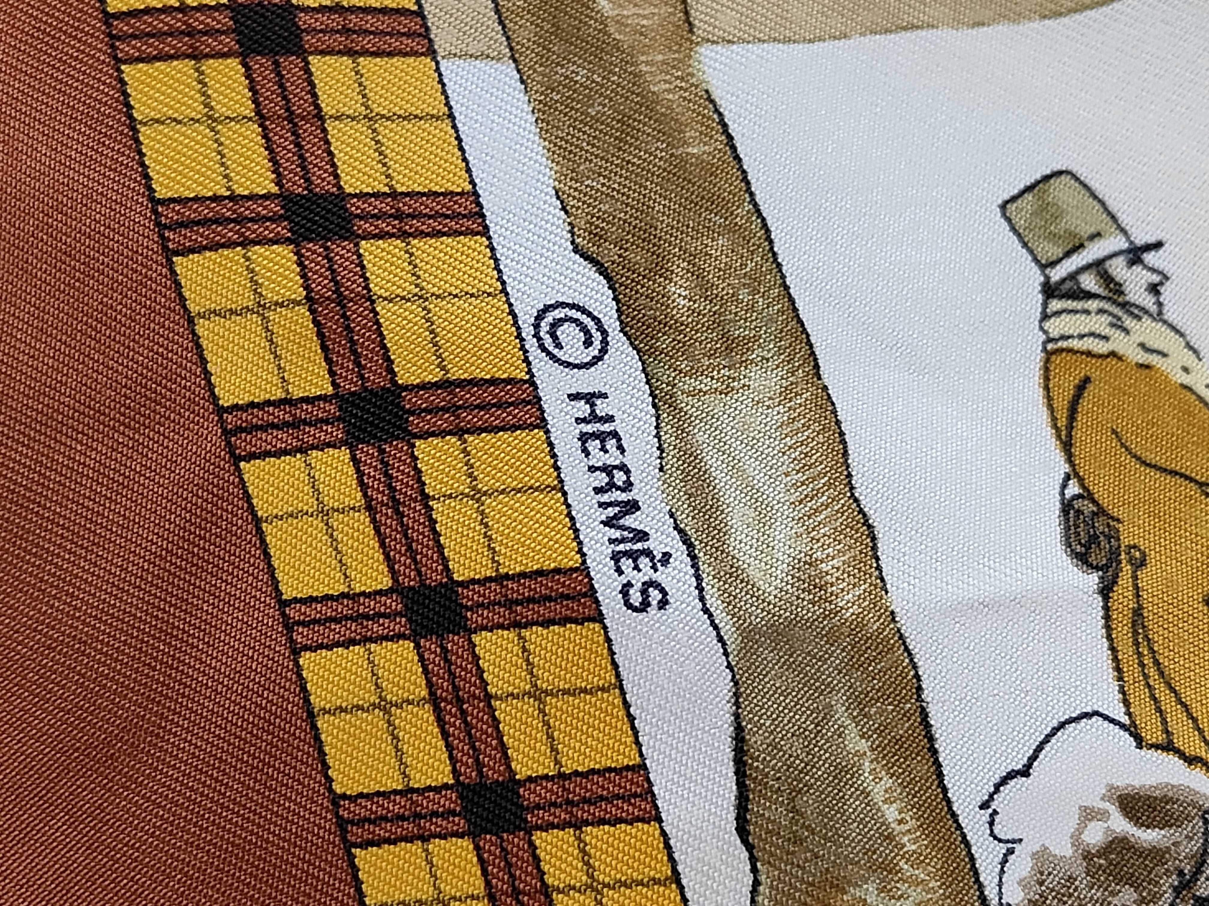 Hermes L'Hiver en Poste Silk Scarf by Philippe Ledoux