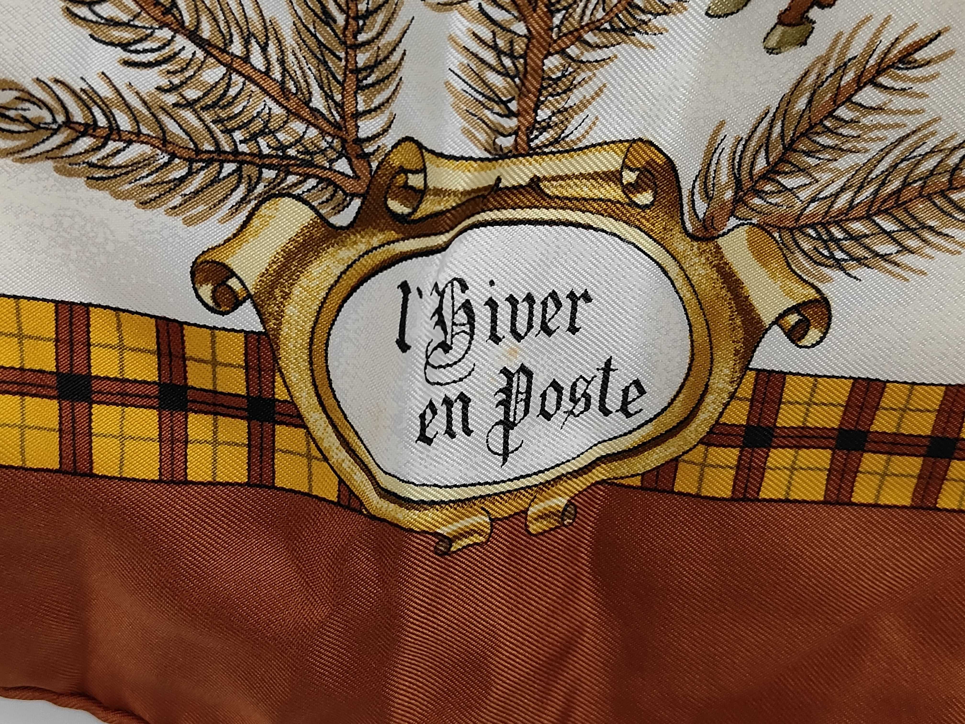 Hermes L'Hiver en Poste Silk Scarf by Philippe Ledoux