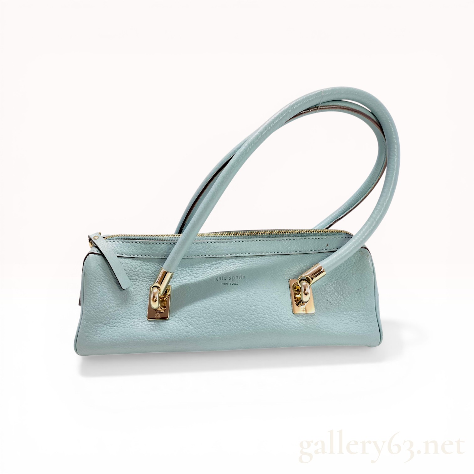 Kate Spade New York Light Blue Pebbled Leather Baguette Shoulder Bag