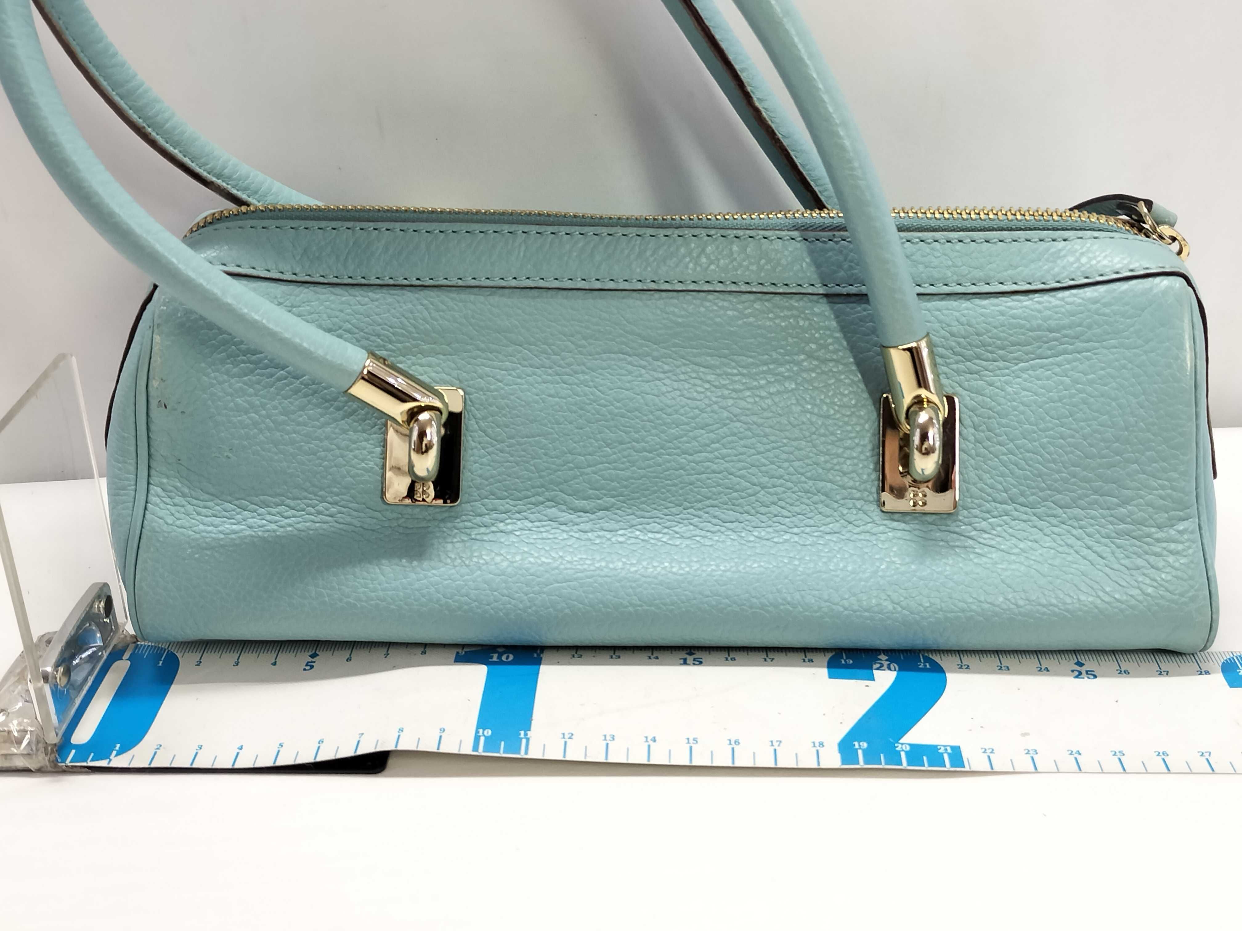 Kate Spade New York Light Blue Pebbled Leather Baguette Shoulder Bag