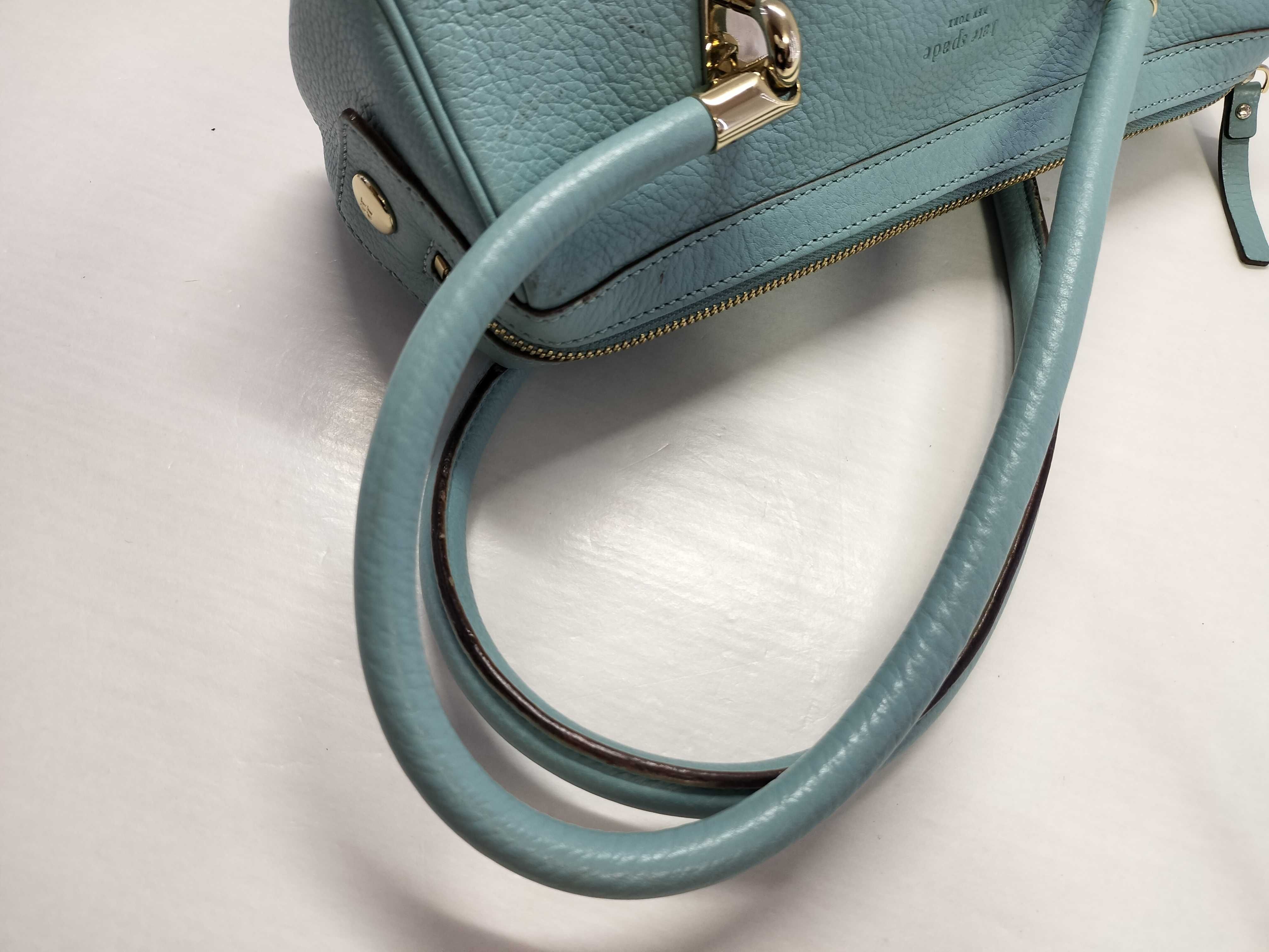 Kate Spade New York Light Blue Pebbled Leather Baguette Shoulder Bag