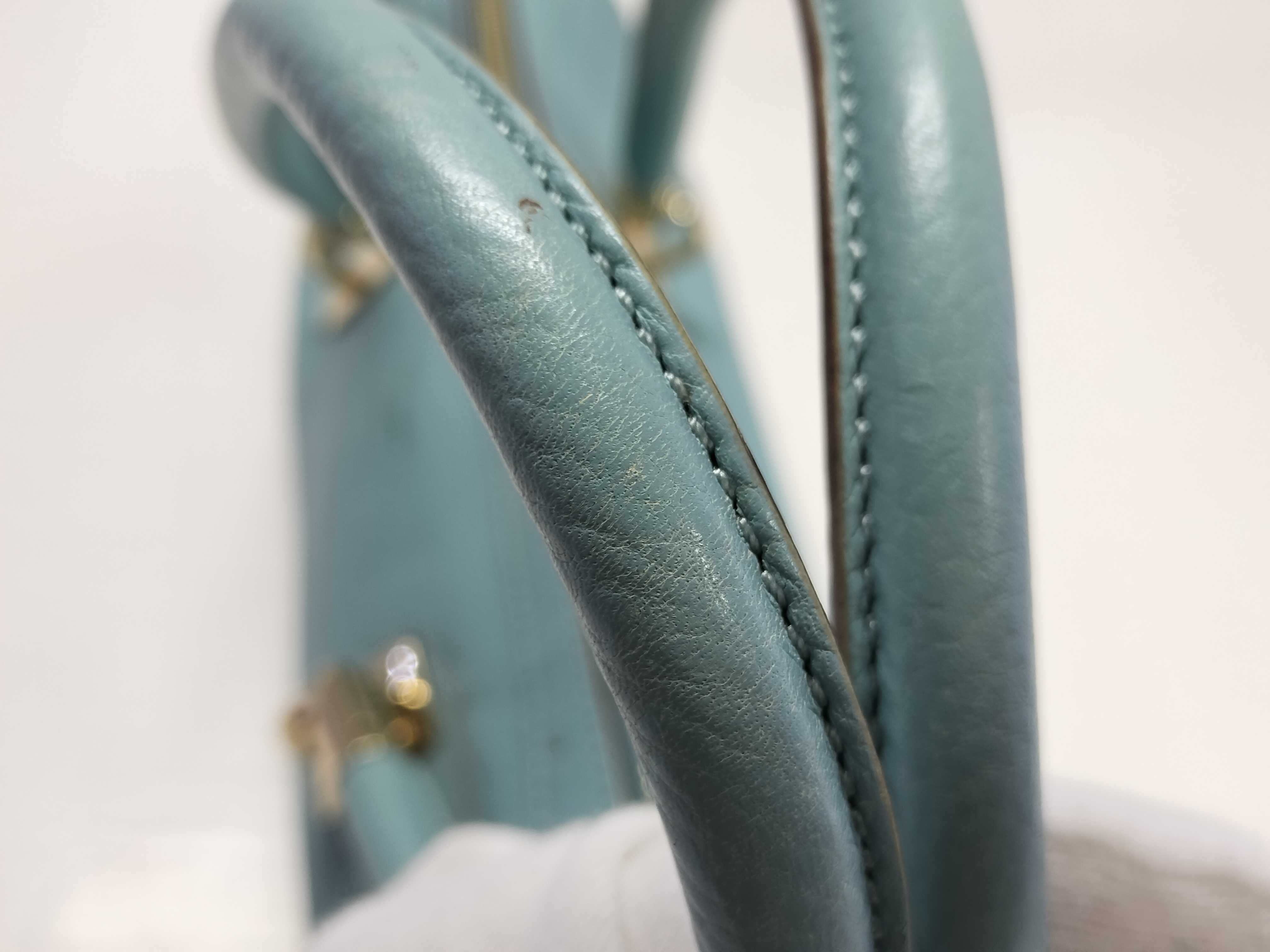 Kate Spade New York Light Blue Pebbled Leather Baguette Shoulder Bag