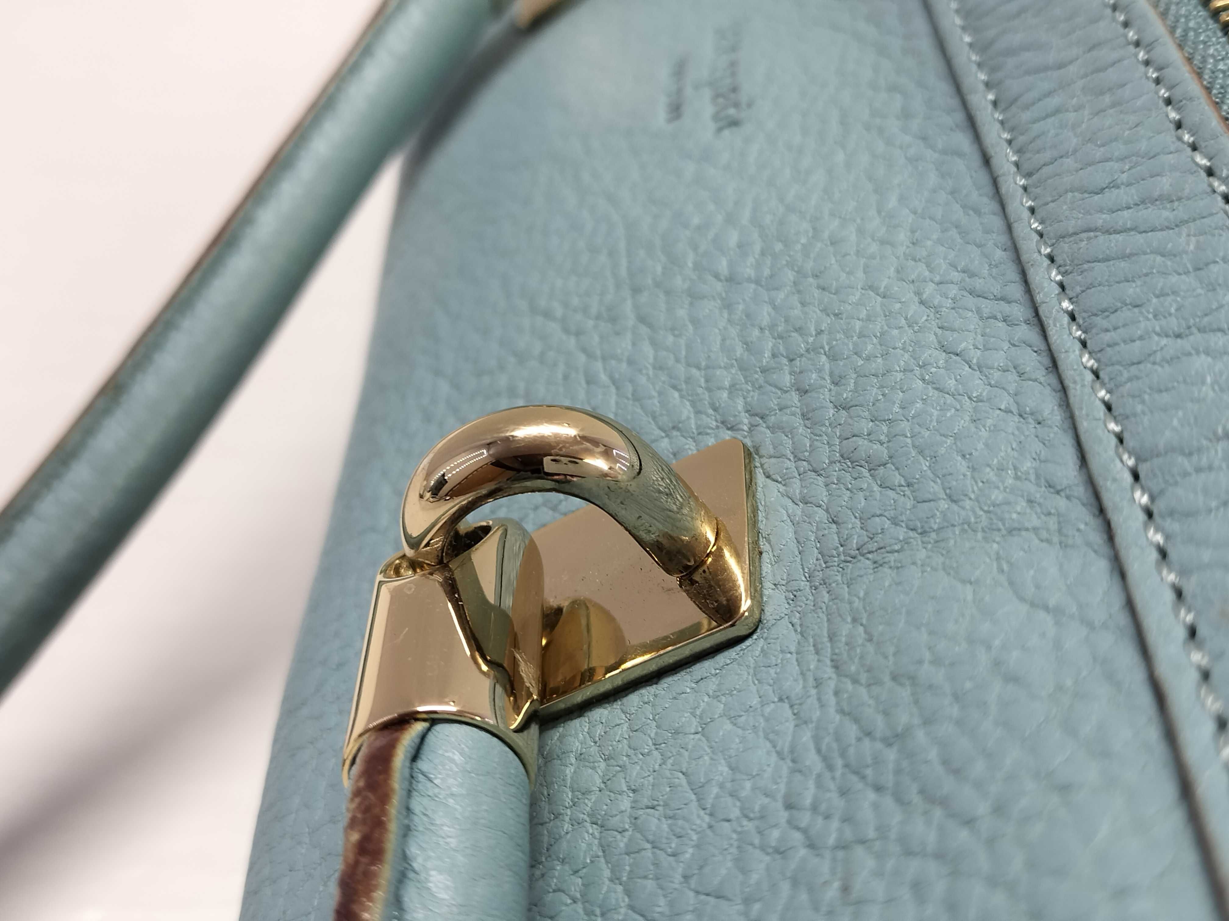 Kate Spade New York Light Blue Pebbled Leather Baguette Shoulder Bag
