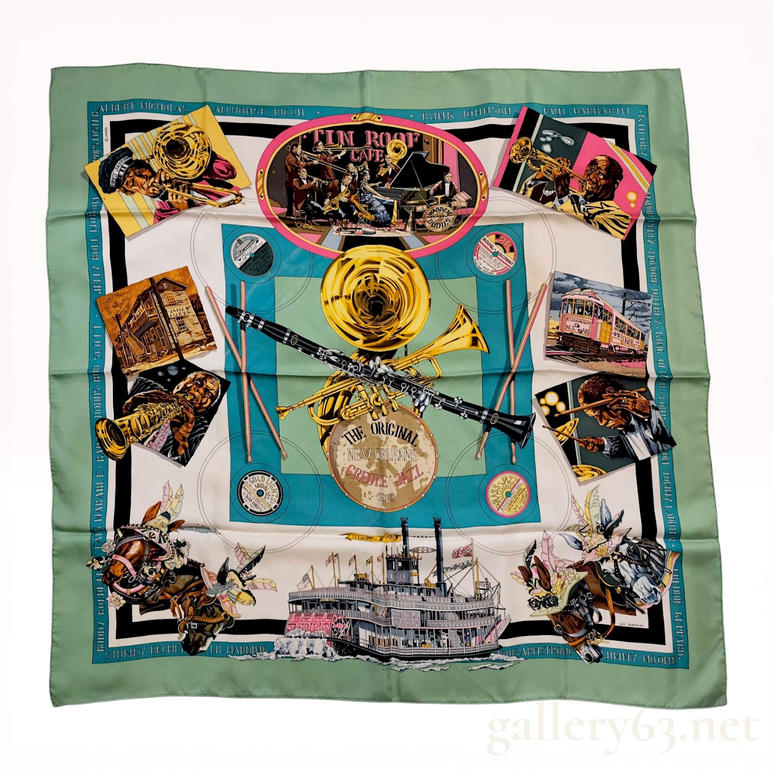 Hermes The Original New Orleans Creole Jazz Silk Scarf by Loic Dubigeon
