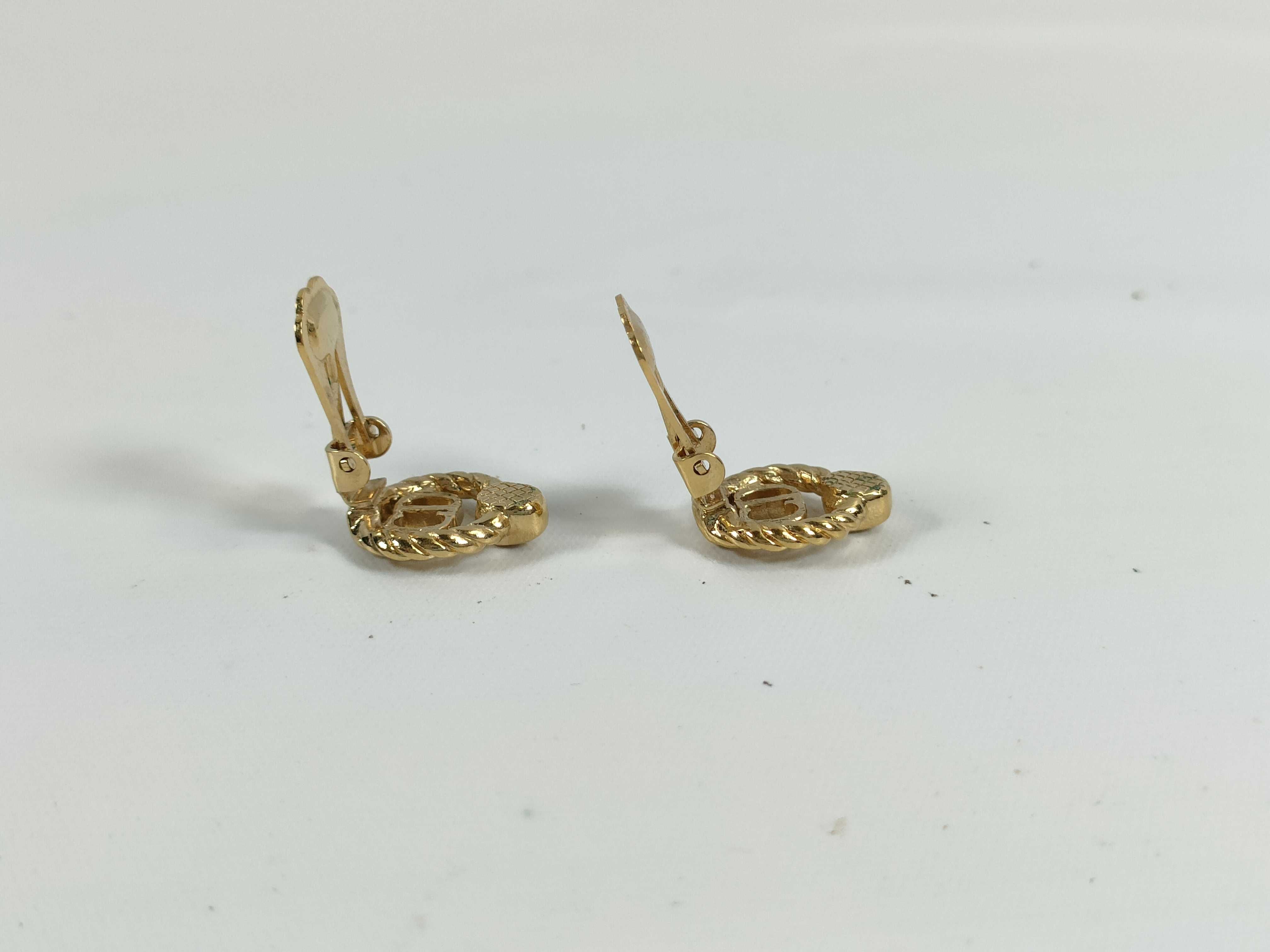 A Pair of Christian Dior Gold-Tone CD Logo Clip-On Earrings