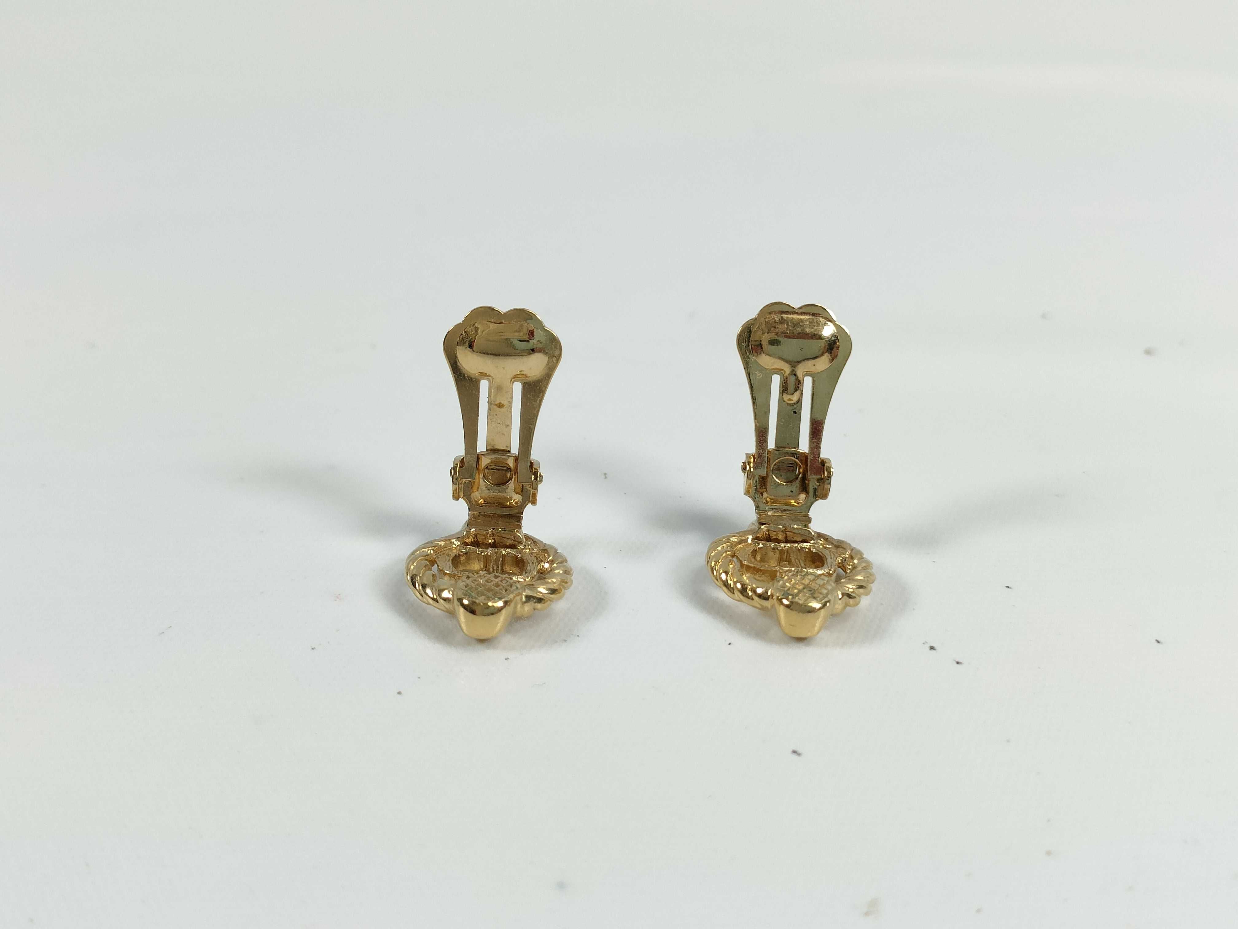 A Pair of Christian Dior Gold-Tone CD Logo Clip-On Earrings