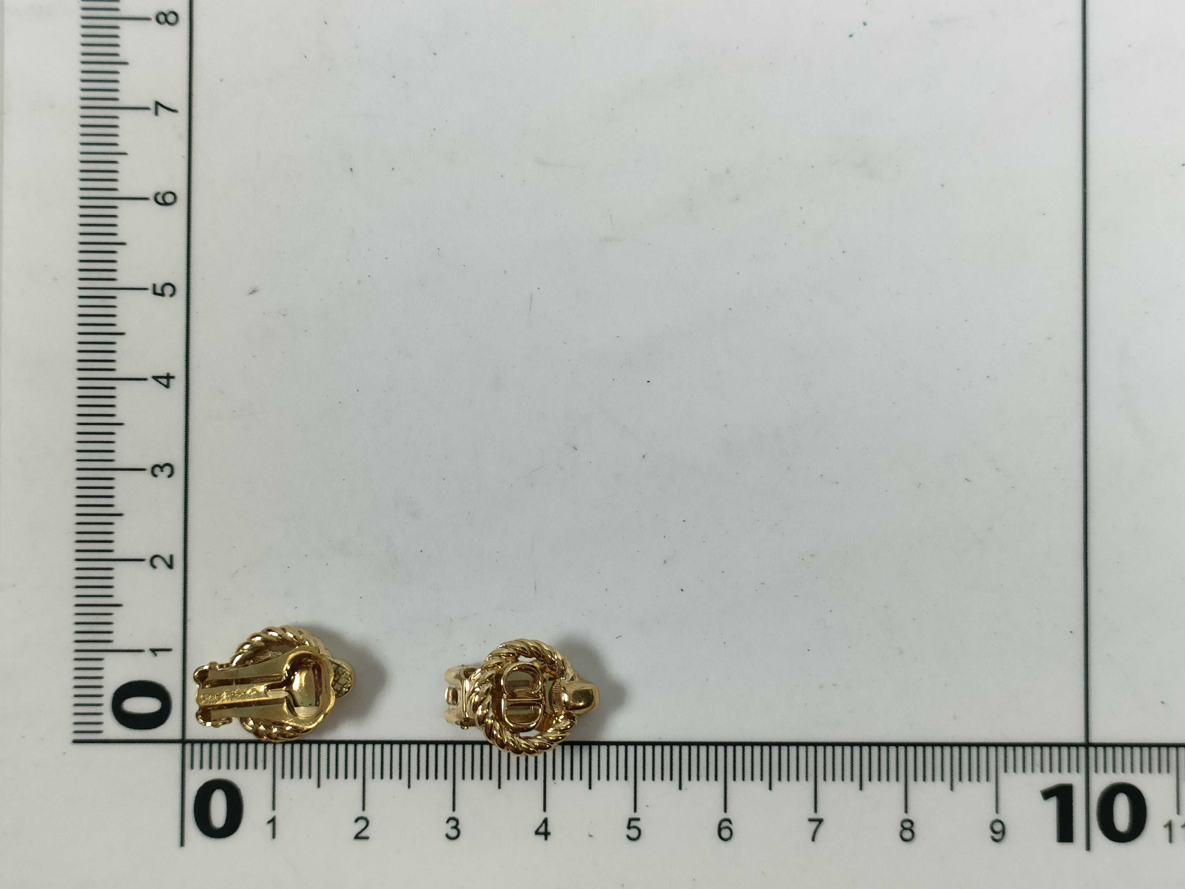 A Pair of Christian Dior Gold-Tone CD Logo Clip-On Earrings