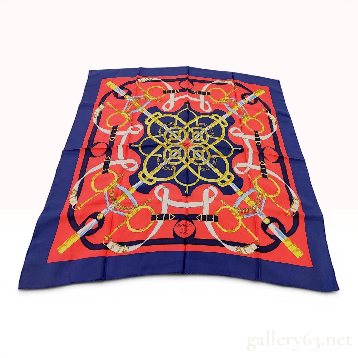 Hermes Eperon dOr Silk 90cm Square Scarf
