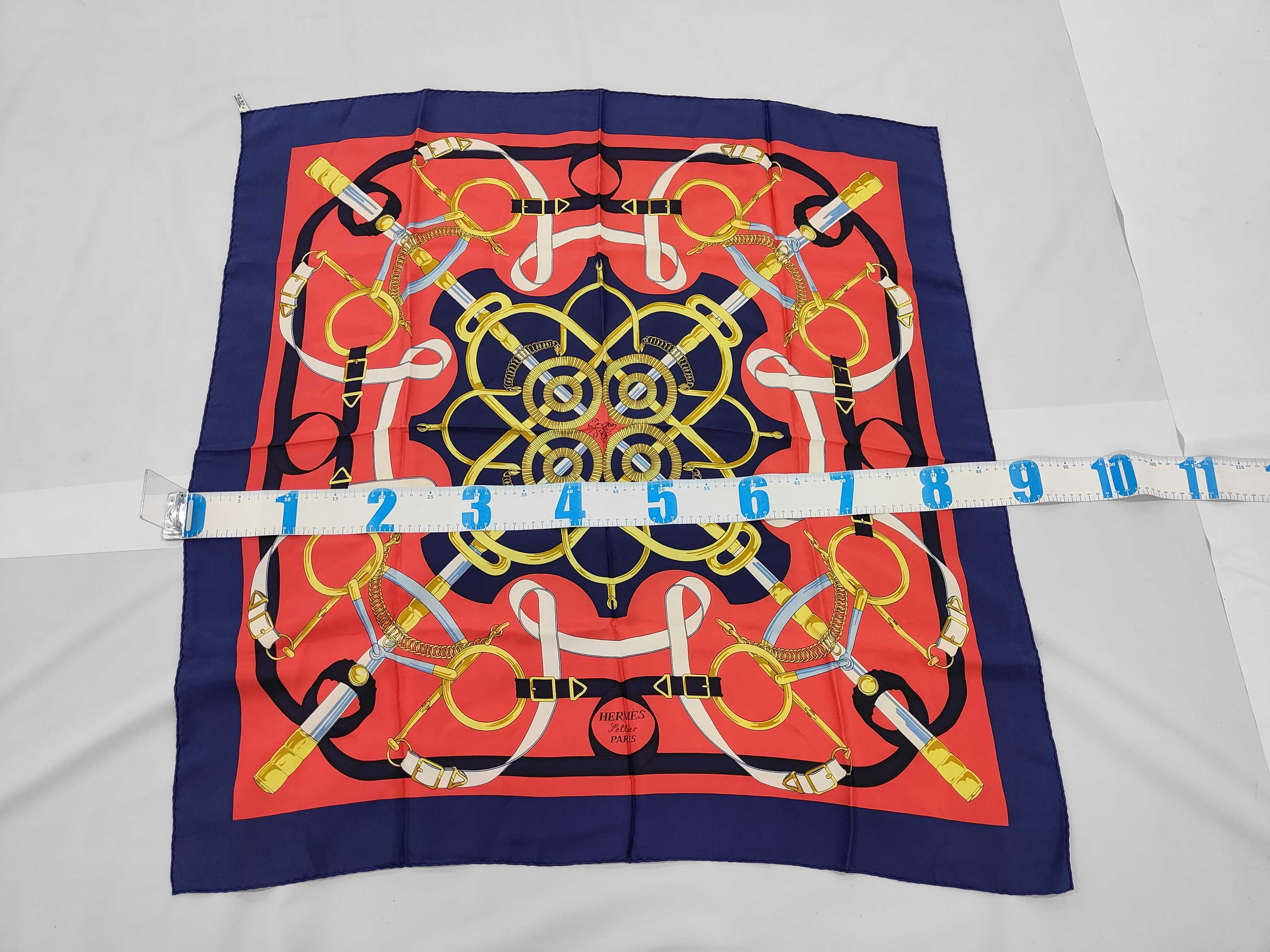Hermes Eperon dOr Silk 90cm Square Scarf