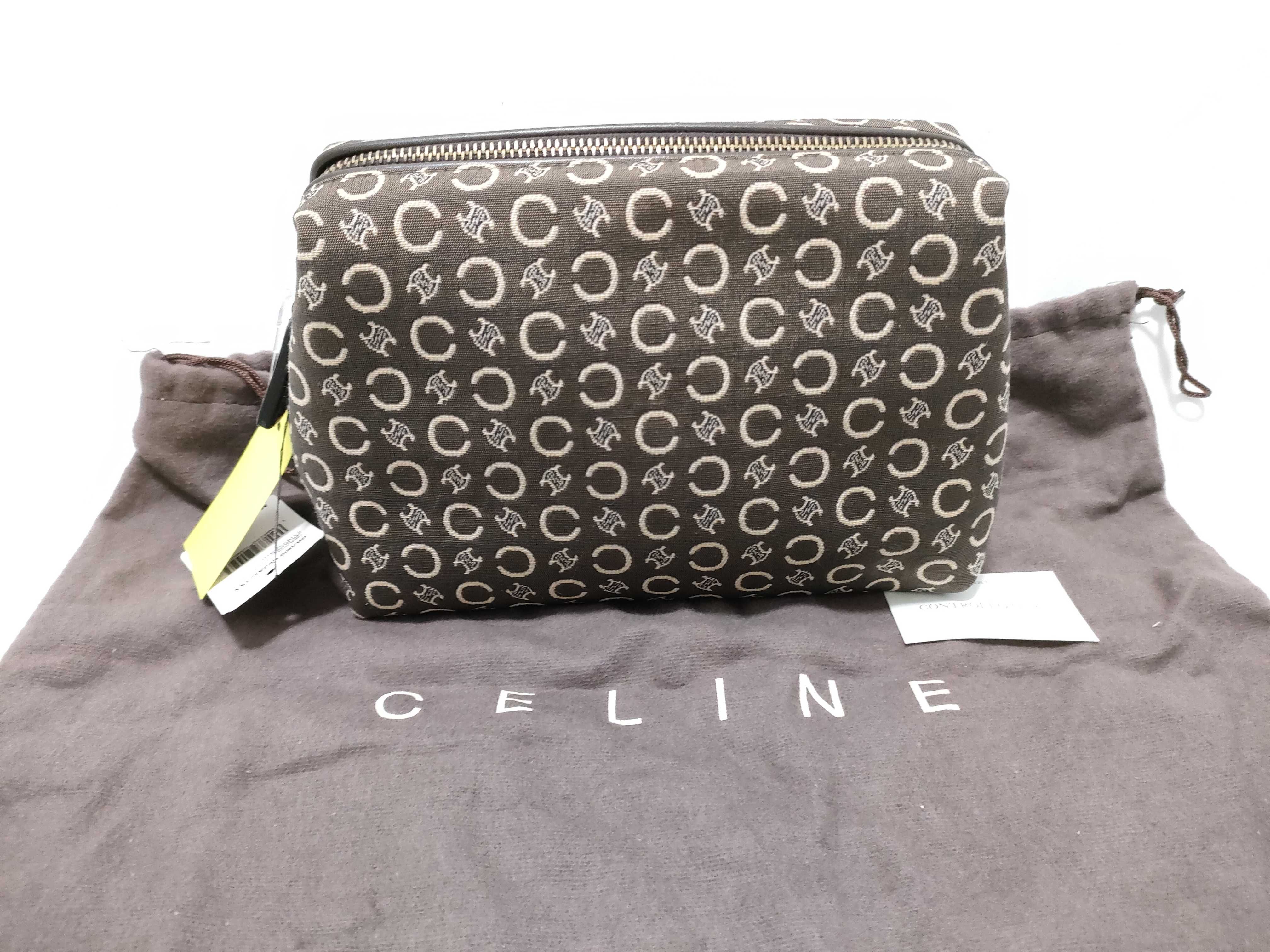 Celine Macadam C Logo and Triomphe Jacquard Cosmetic Pouch
