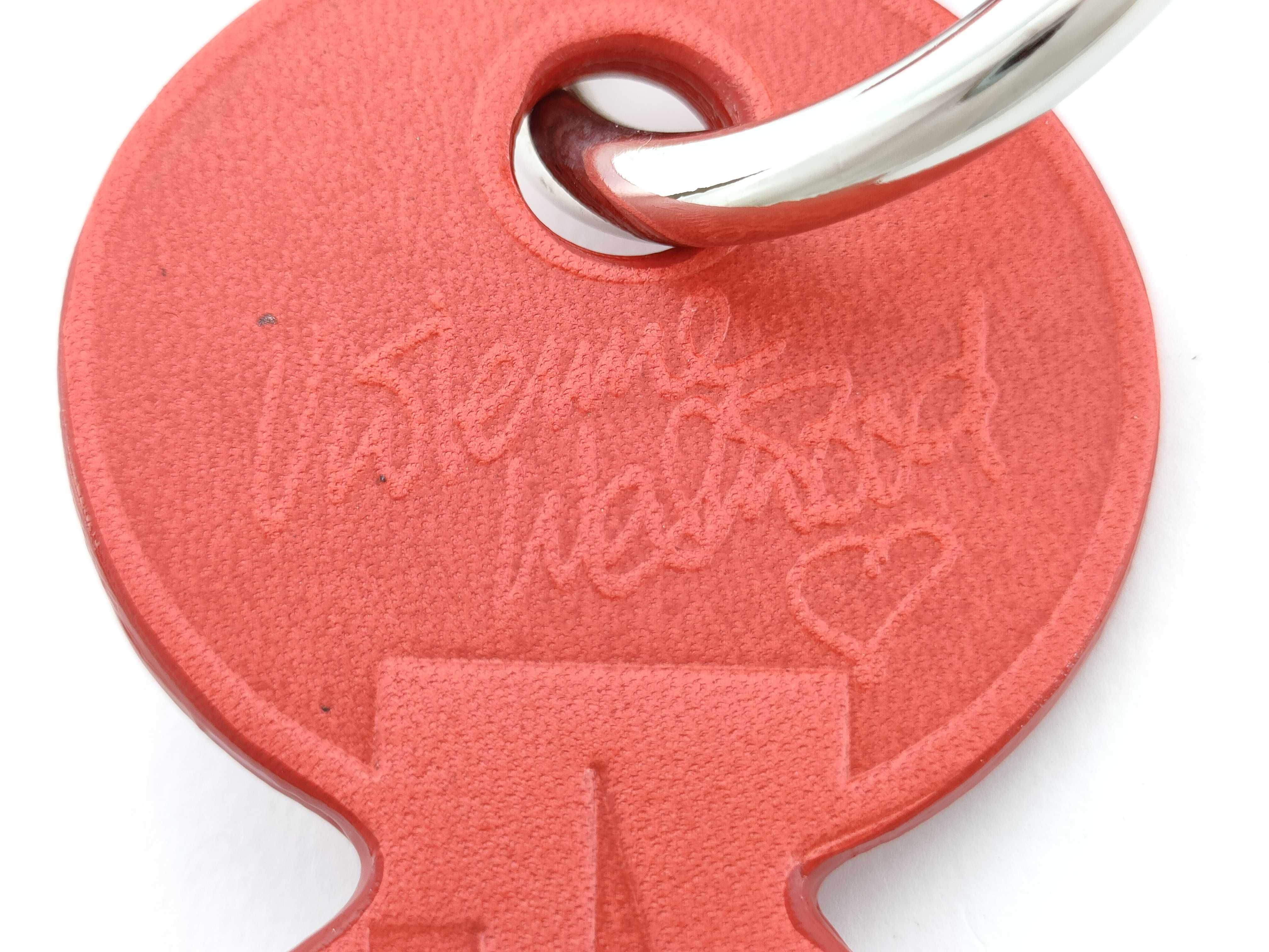 Vivienne Westwood Red Leather Heart and Key Charm Keychain