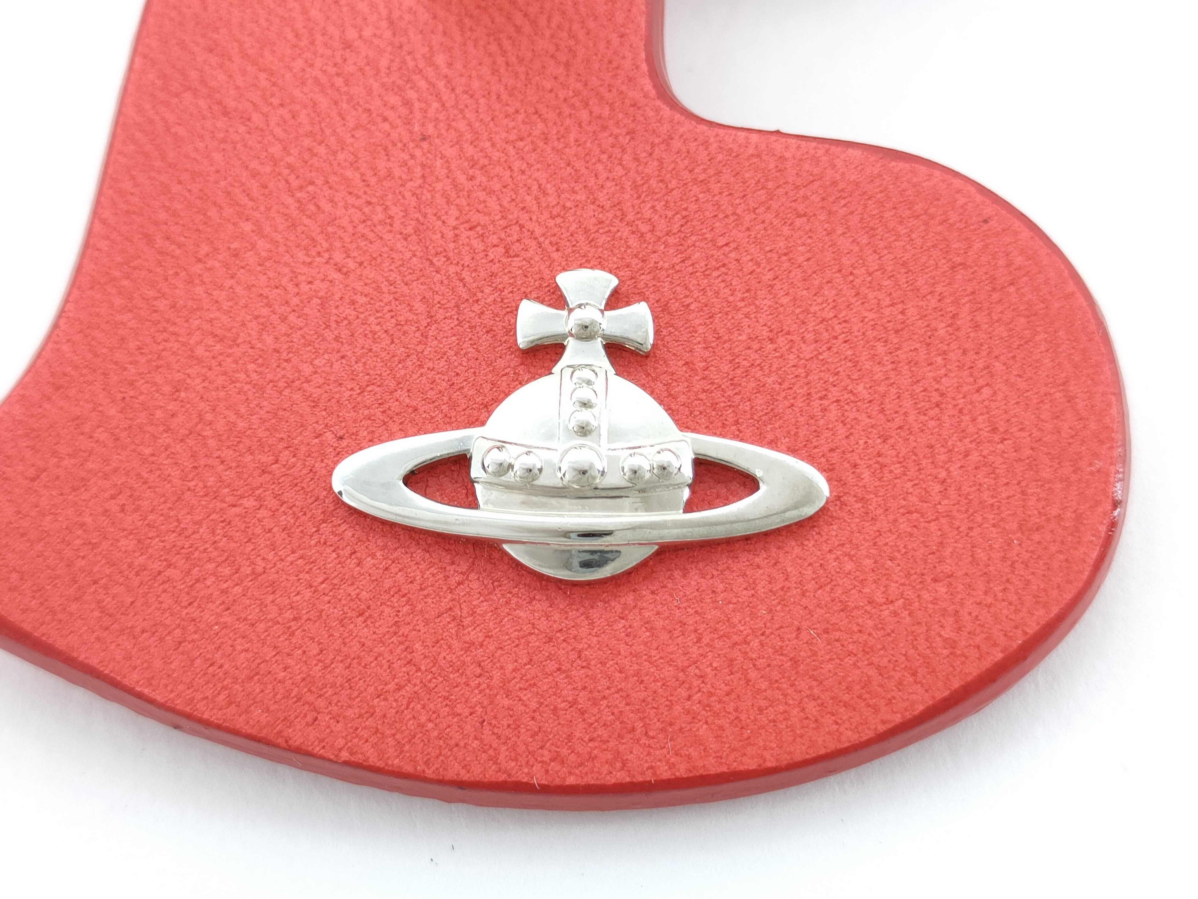 Vivienne Westwood Red Leather Heart and Key Charm Keychain