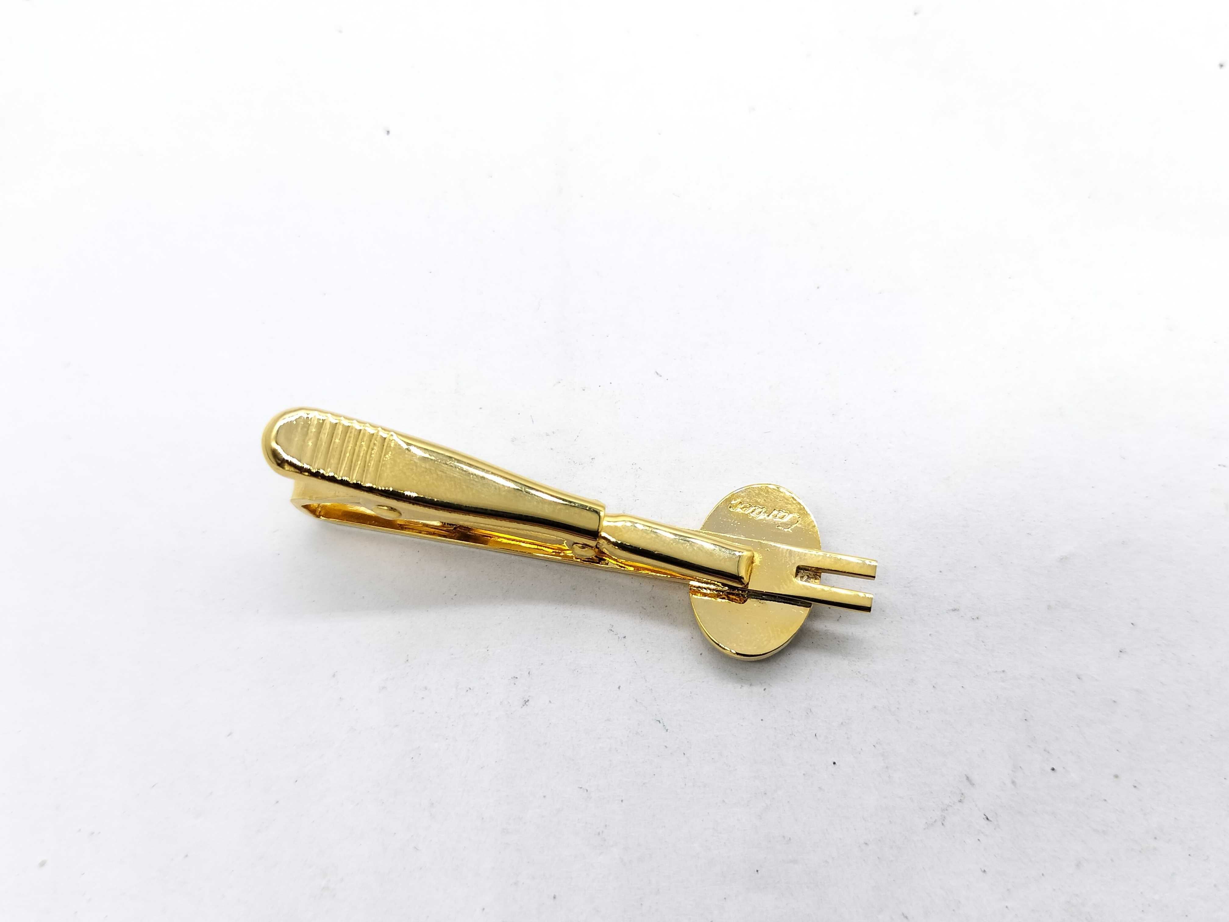 Cartier 2C Logo Gold-Tone and Black Lacquer Cufflink and Tie Clip Set
