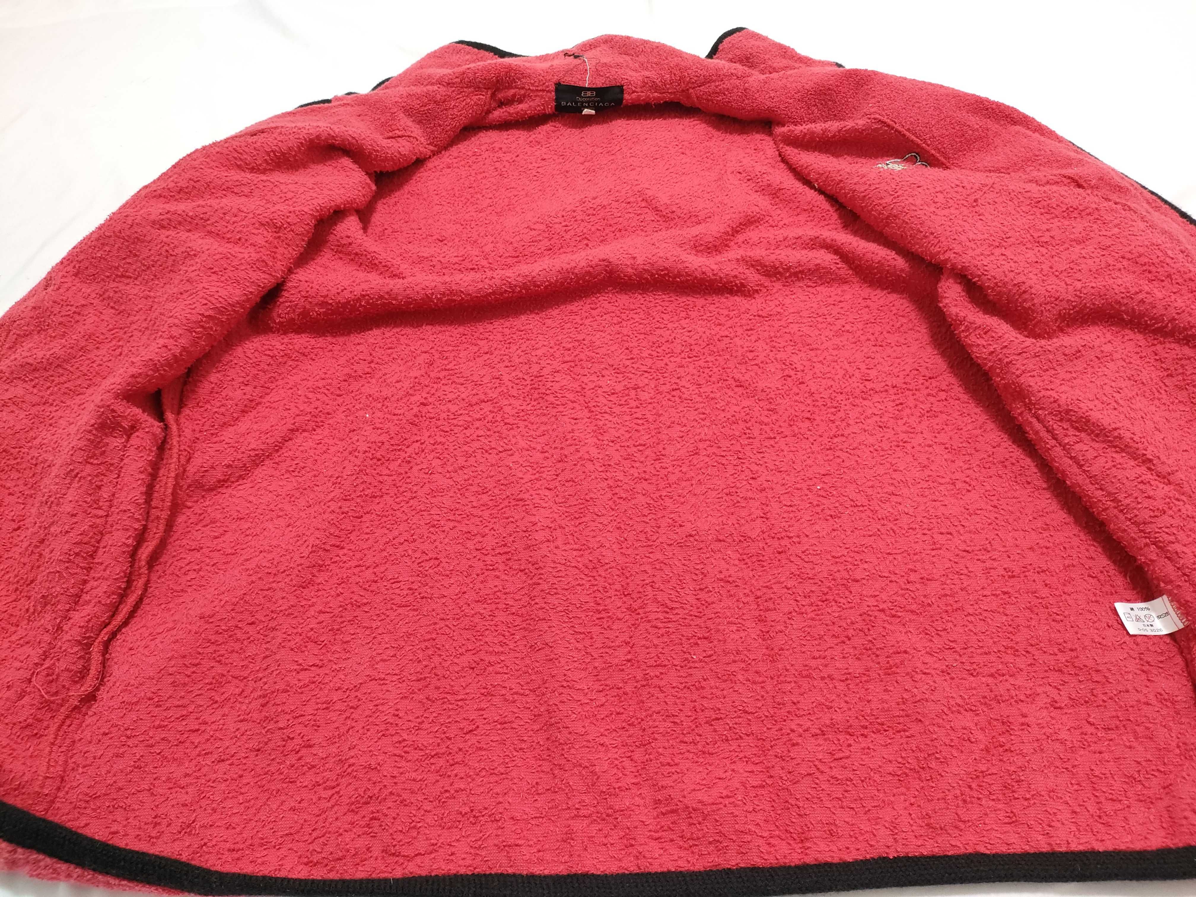 Vintage Balenciaga Decoration Fuchsia Pink Cotton Terry Cloth Mandarin Jacket
