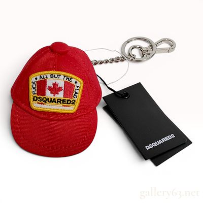 Dsquared2 Red Canadian Flag Miniature Baseball Cap Keychain with Original Box and Tags. A 