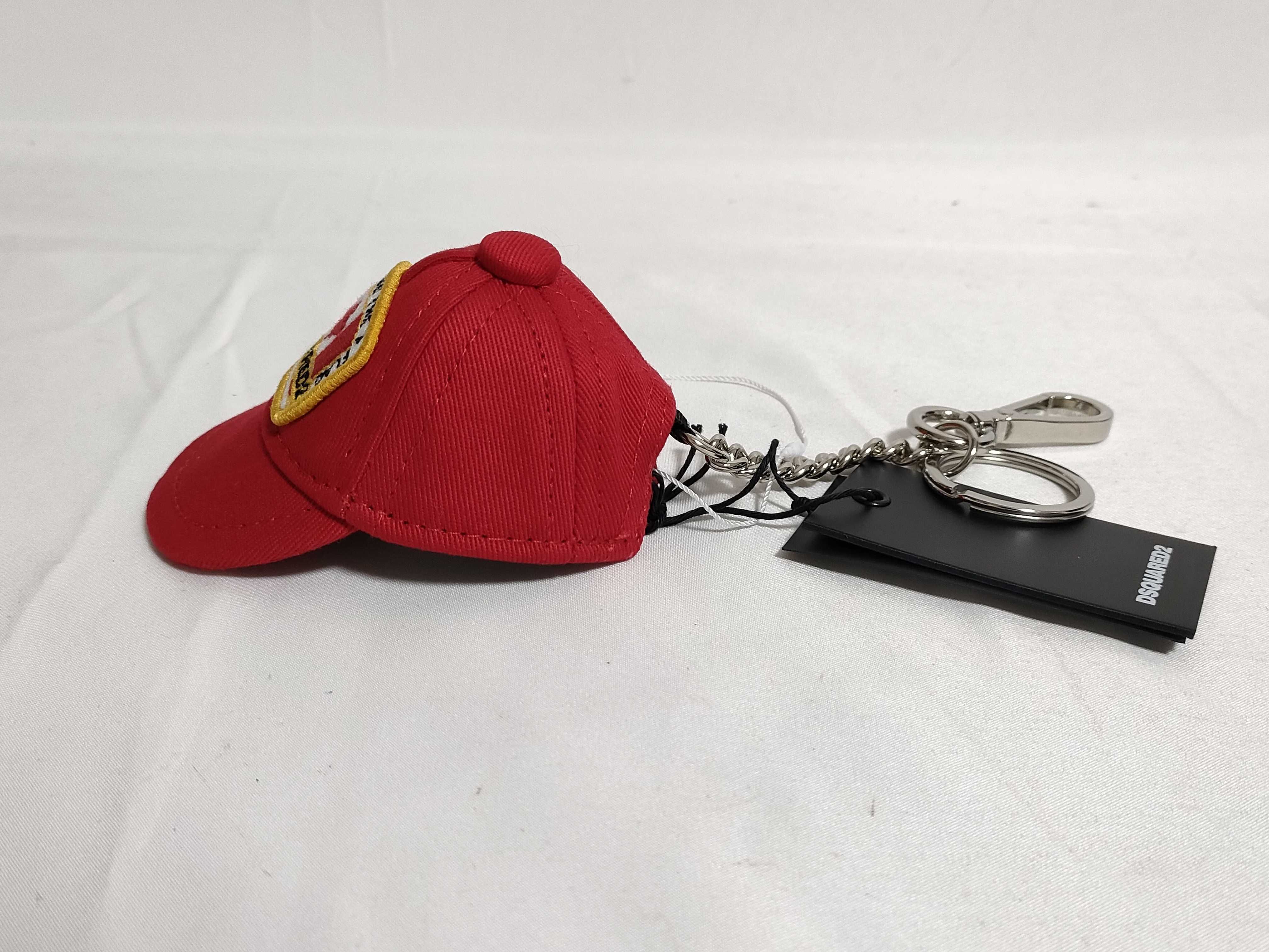 Dsquared2 Red Canadian Flag Miniature Baseball Cap Keychain with Original Box and Tags